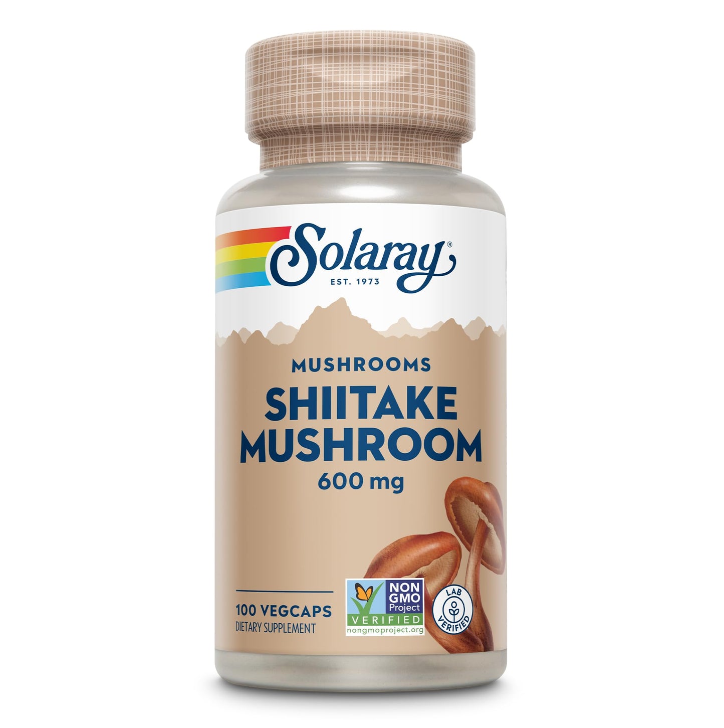 SOLARAY Shiitake Mushroom 600 mg Veg Cap 100 Count