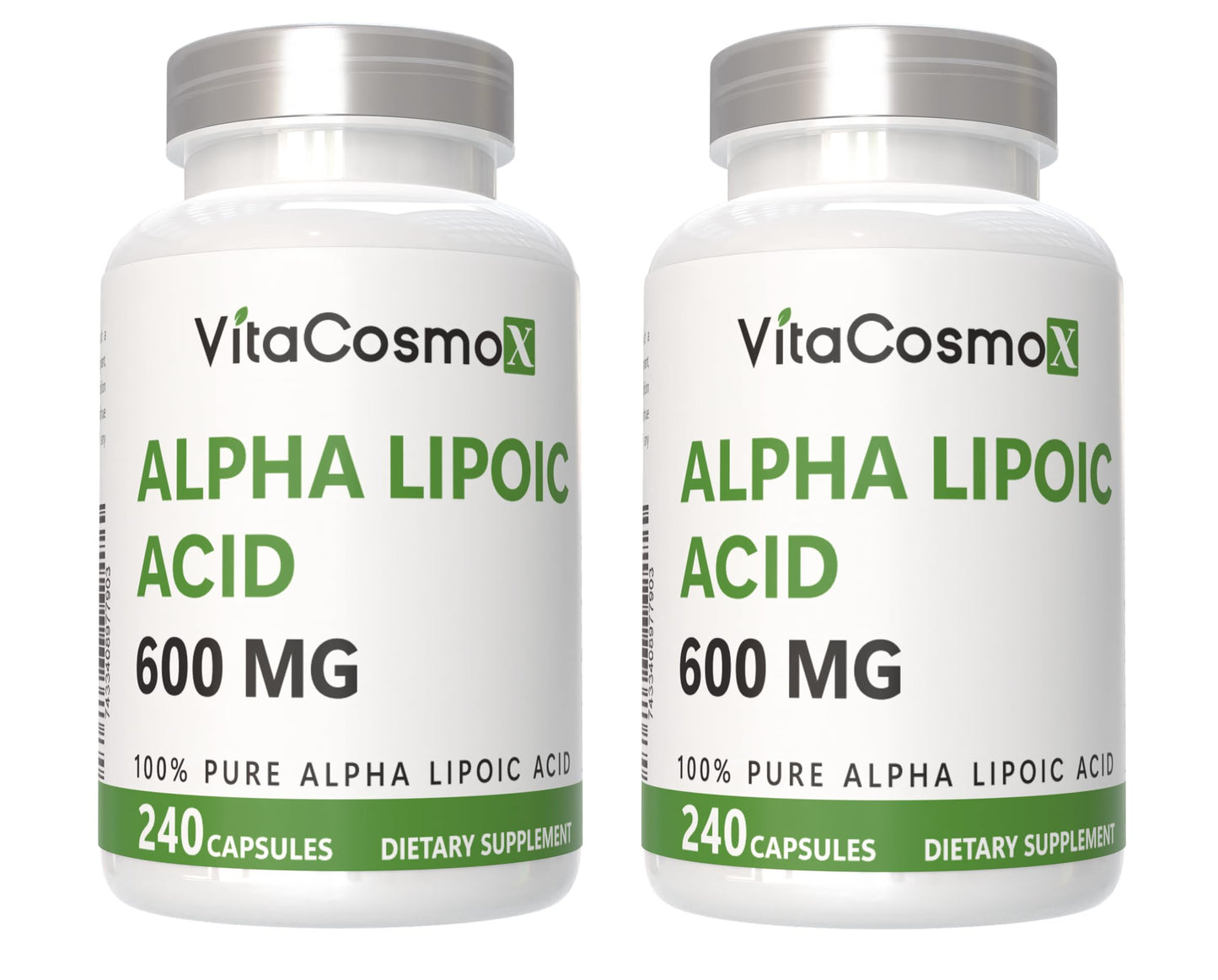 VitaCosmoX Alpha Lipoic Acid Supplement 600 mg per Serving 480 Capsules