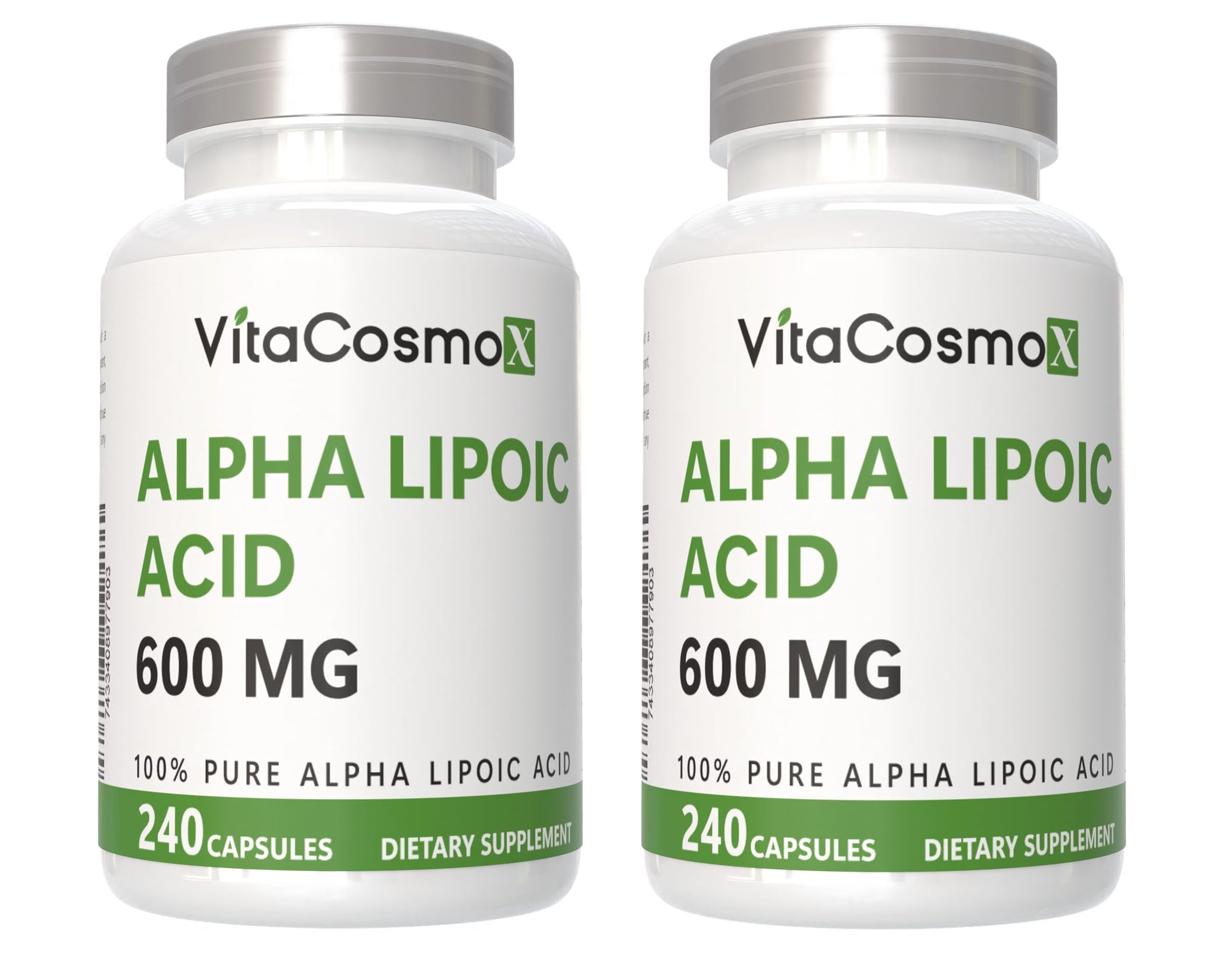 VitaCosmoX Alpha Lipoic Acid Supplement 600 mg per Serving 480 Capsules