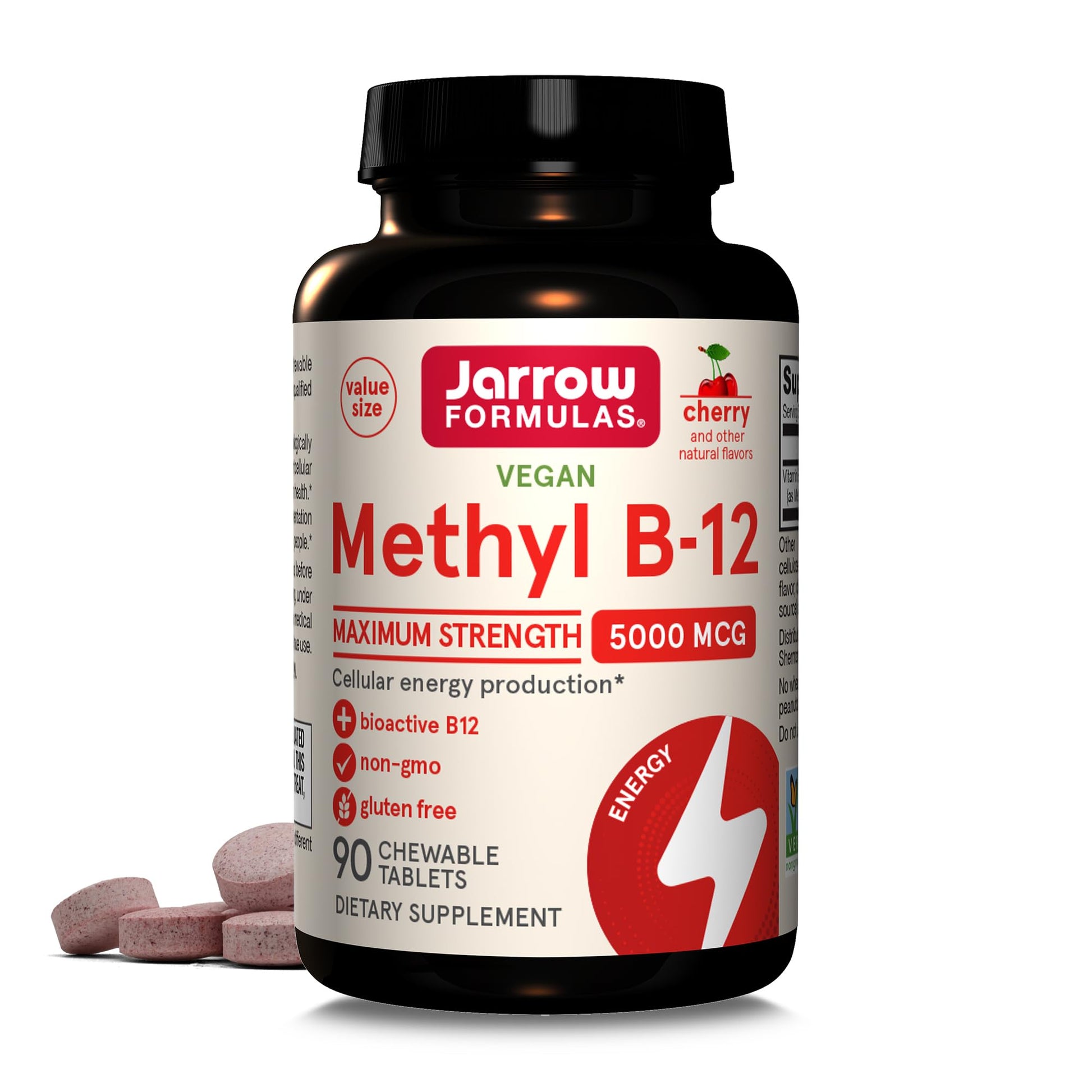 Jarrow Formulas Vitamin B12 5000 mcg Chewable, 90 Tablets