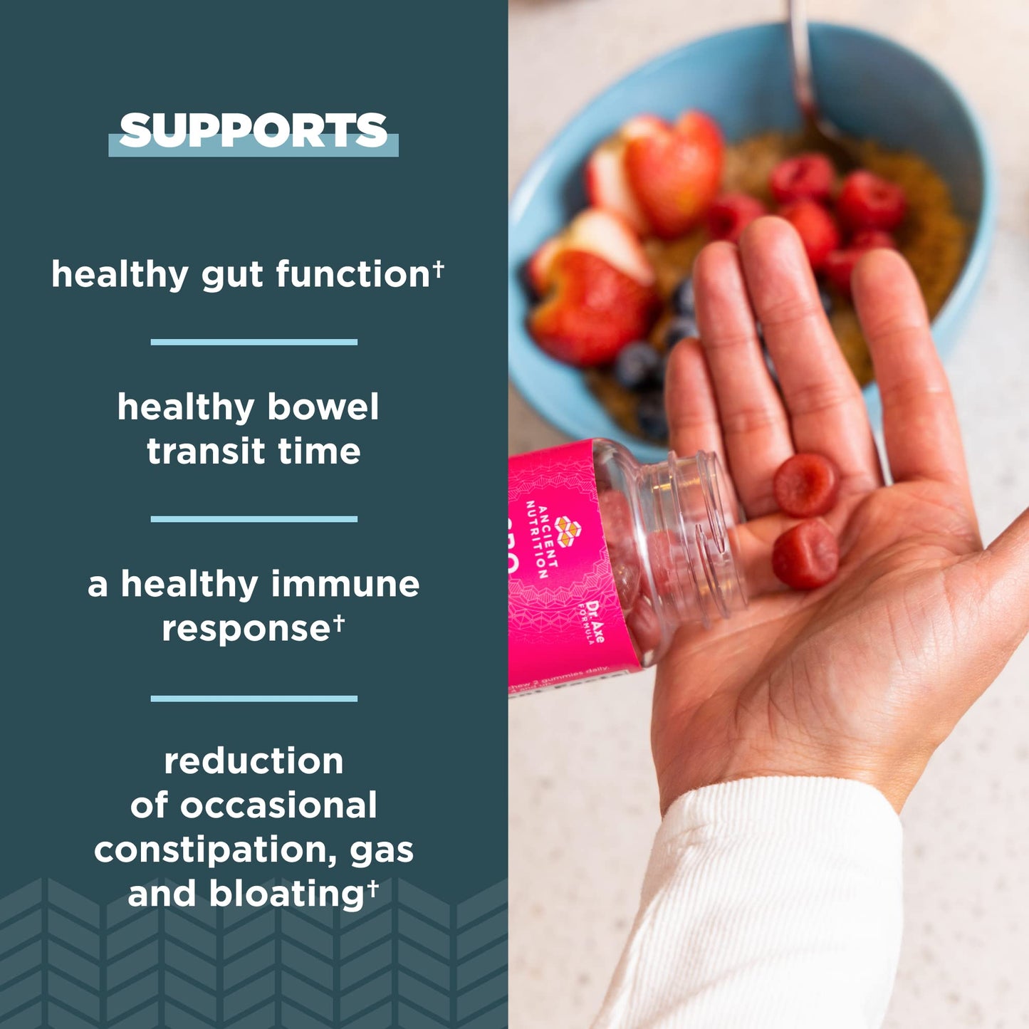 Ancient Nutrition Probiotics SBO Probiotics Berry Gummies 60 Count