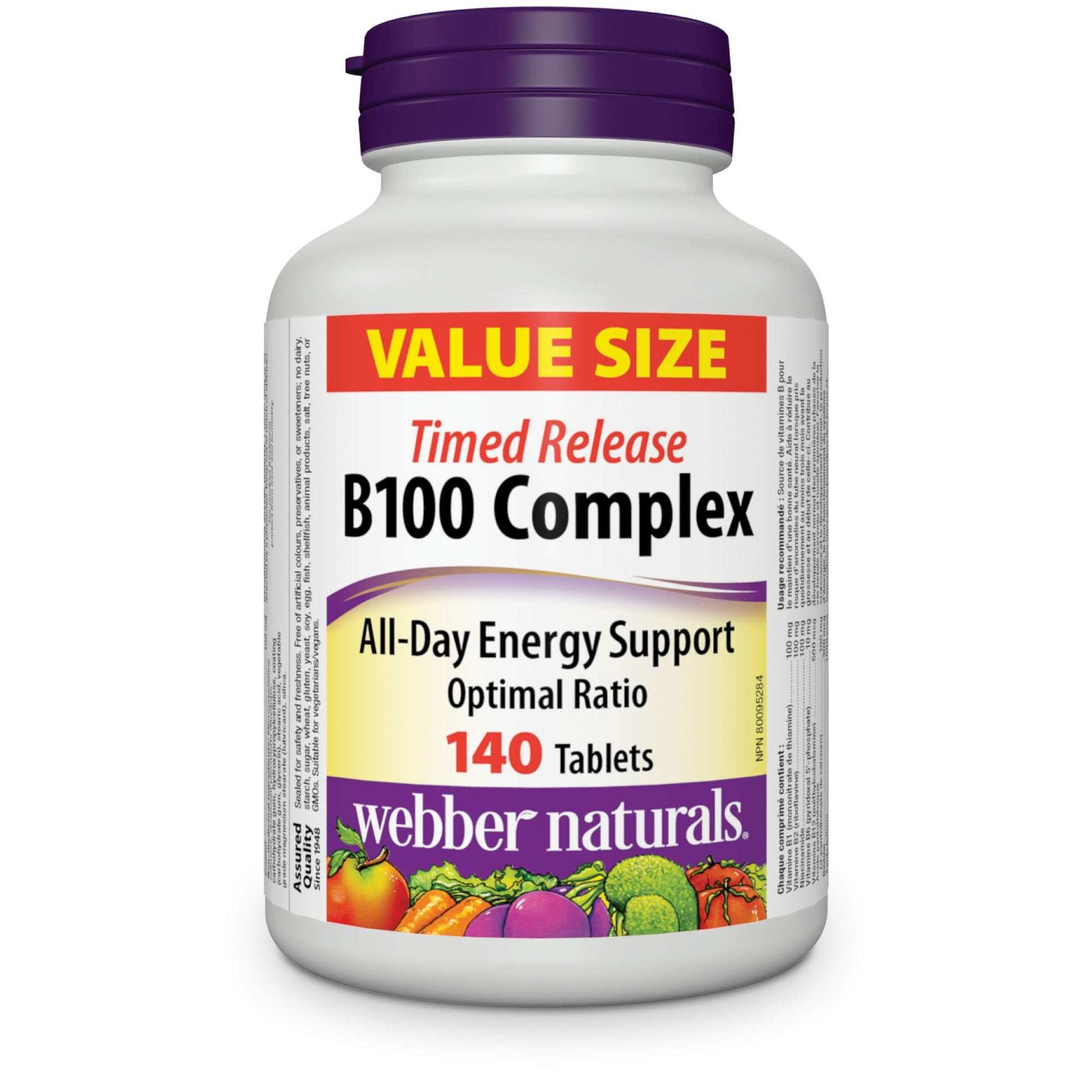 Webber Naturals Vitamin B100 Complex Time Release Tablet, 1 Tablet
