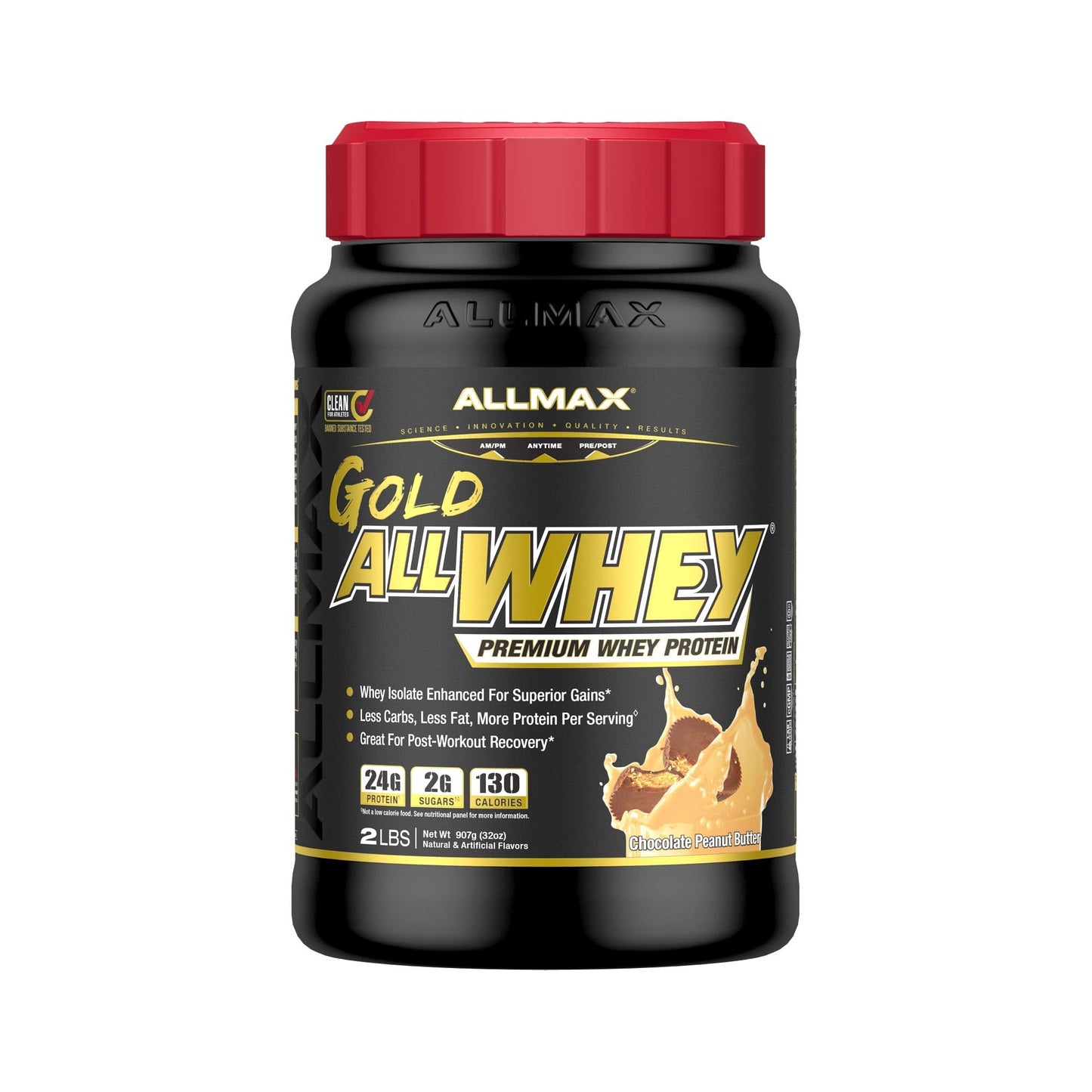 ALLMAX AllWhey Gold Whey Protein Powder, Chocolate Peanut Butter, 2 lb, 32