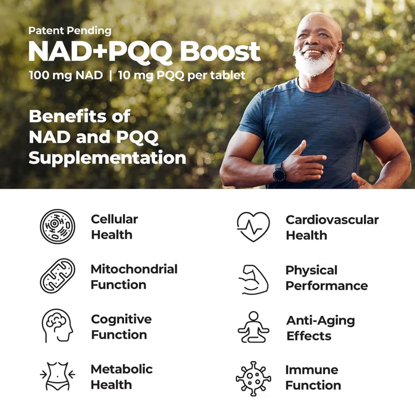 Best 365 Labs NADPQQ Boost NAD+ Supplement with PQQ for Mitochondria Tablet, 60 Count
