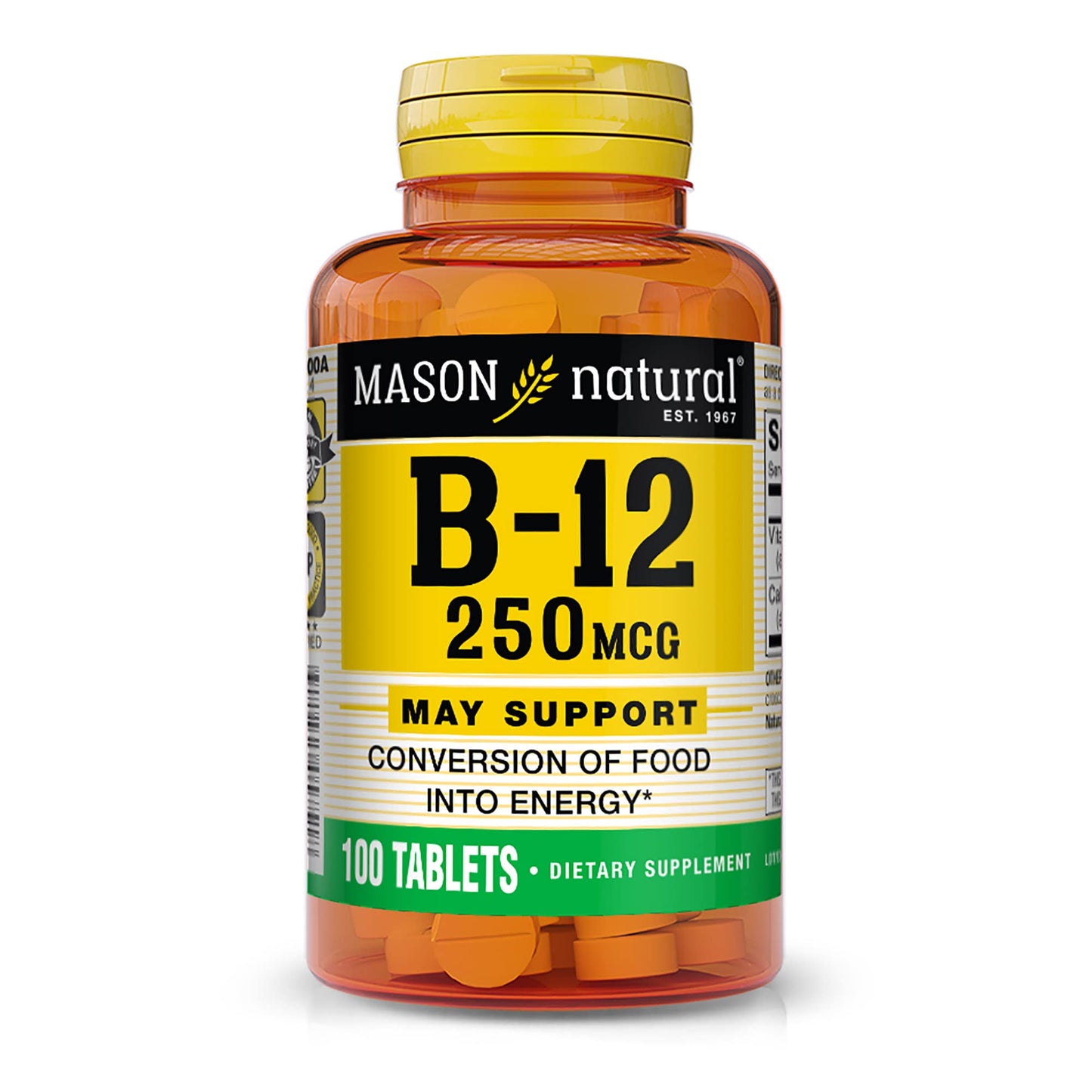 Mason Natural Vitamin B12 250mcg Tablets, 100 Count