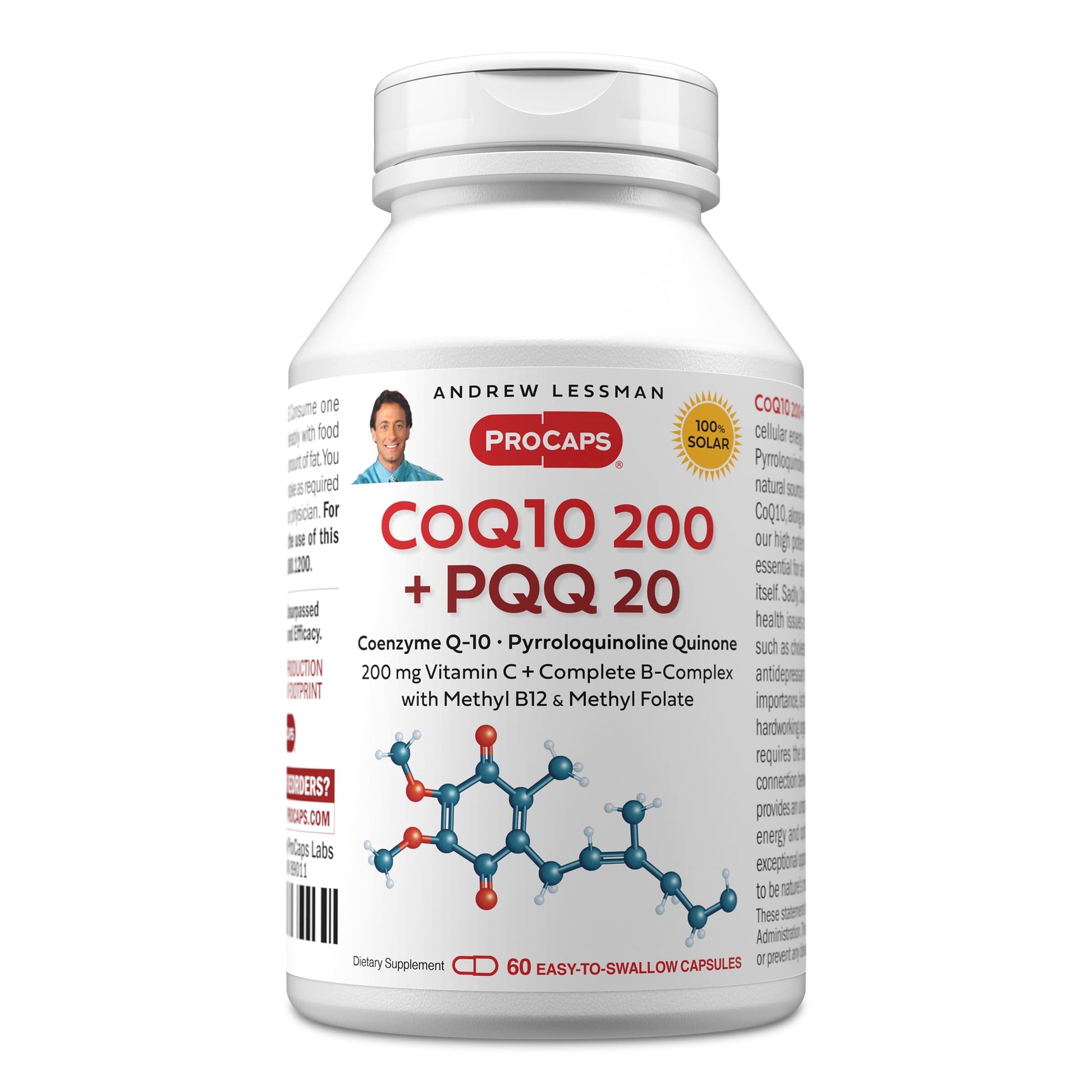 Andrew Lessman ProCaps Coenzyme Q-10 200 mg plus PQQ 20 mg, 60 Capsules
