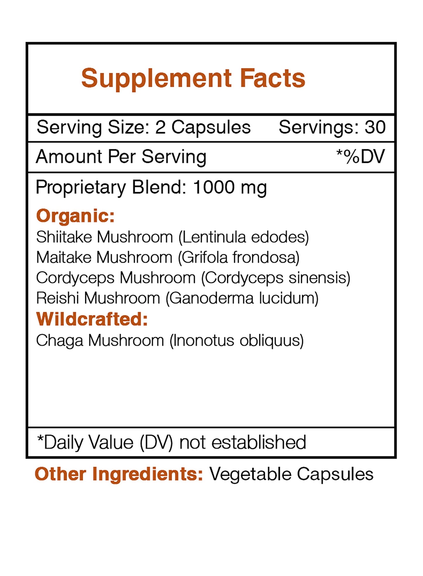 Secrets of the Tribe Mushrooms Blend Immune Support Formula Herbal Supplement Blend Capsule 60 Capsules