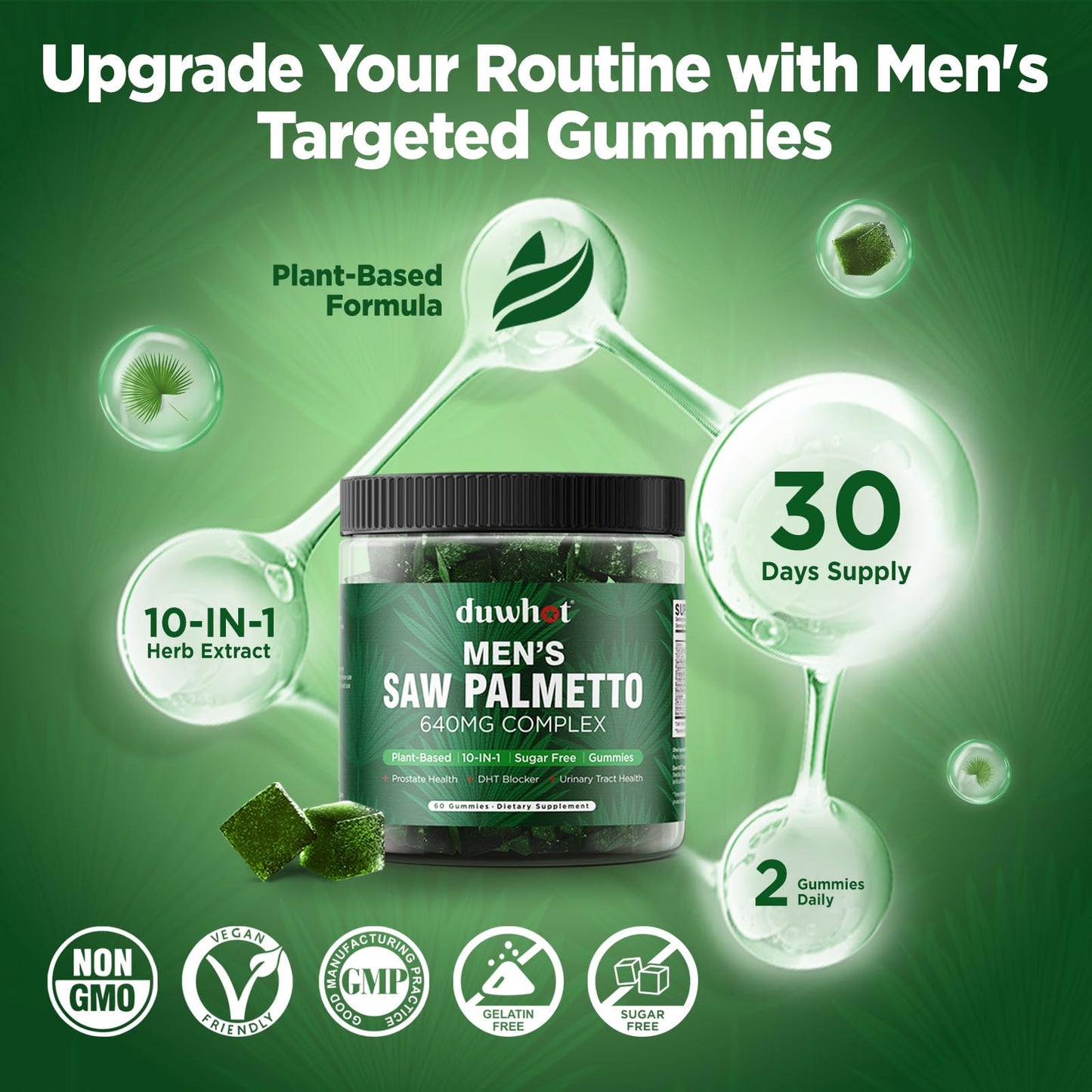 duwhot Saw Palmetto for Men Gummies 60 Count
