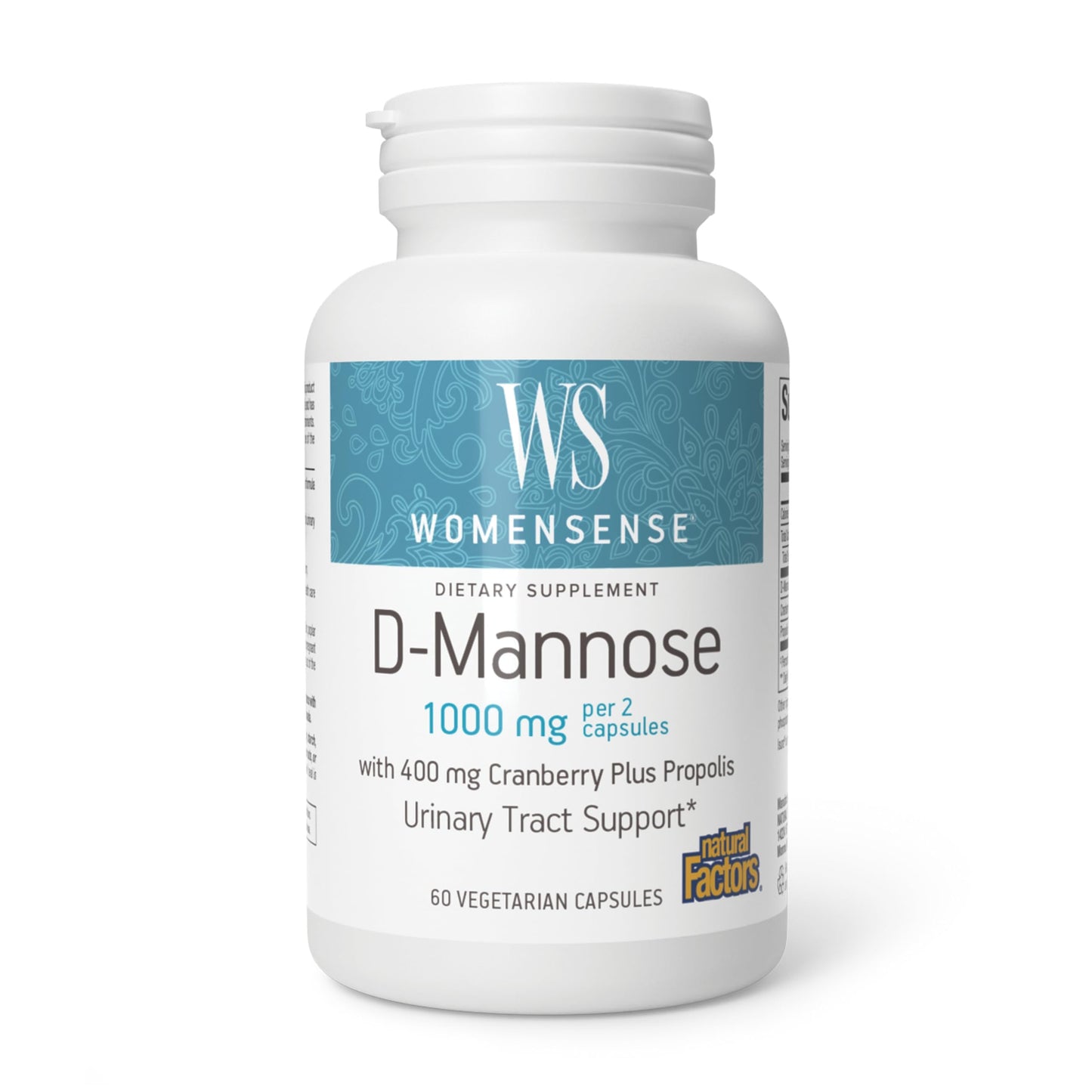 Natural Factors WomenSense D-Mannose with Cranberry Plus Propolis 60 Capsules