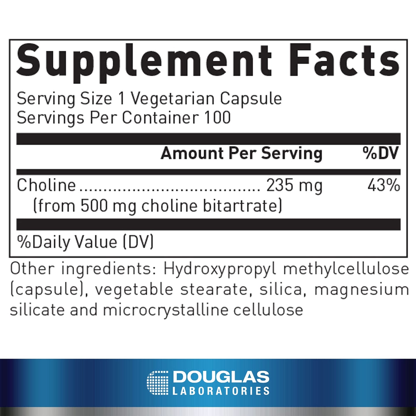 Douglas Laboratories Choline Bitartrate Capsule 100 Capsules