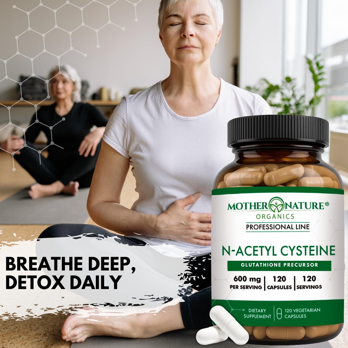 Mother Nature Organics Superfoods for Organic Living NAC 600mg N-Acetyl Cysteine Capsules, 120 Count