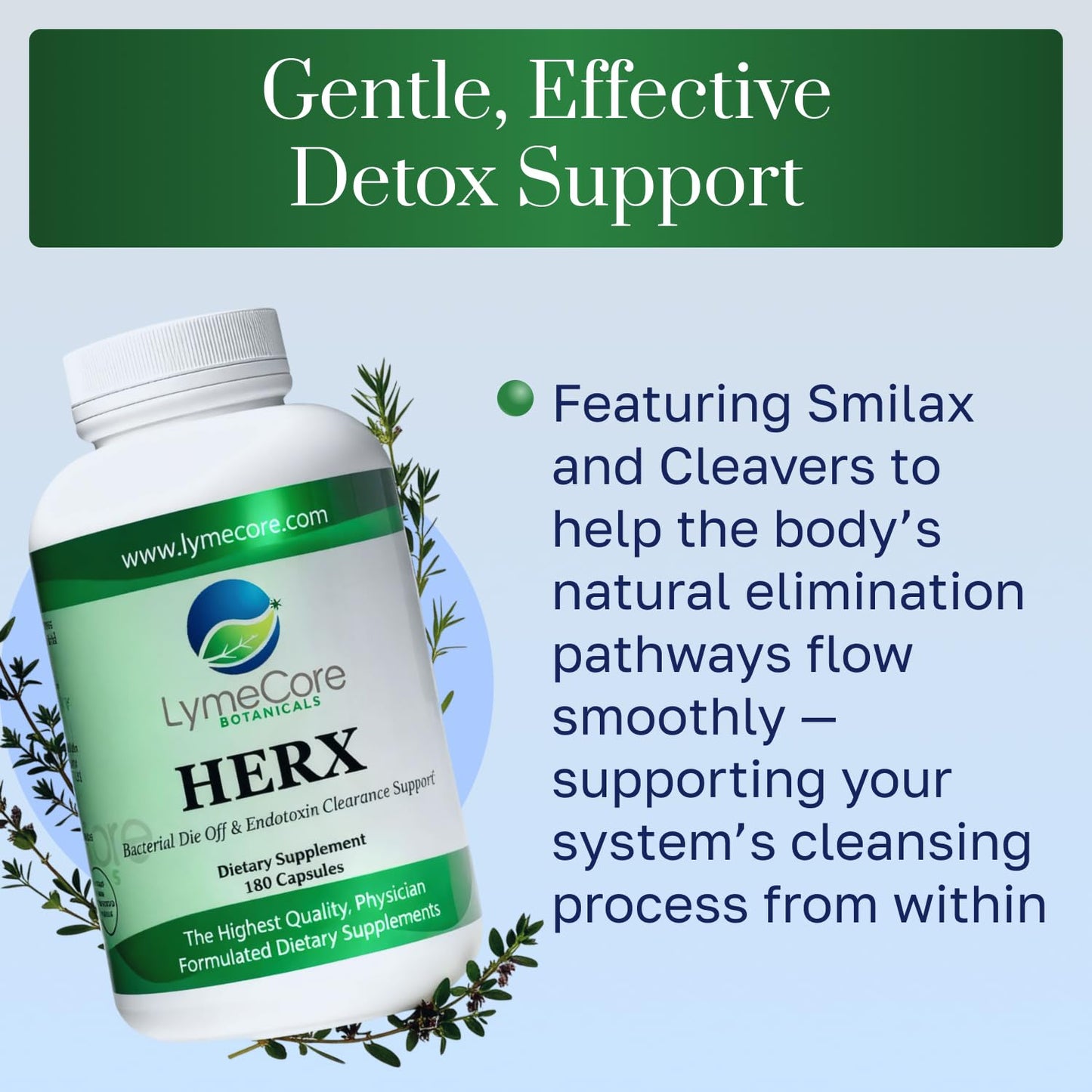 LymeCore Botanicals HERX Detox Cleanse Capsules, 180 Count