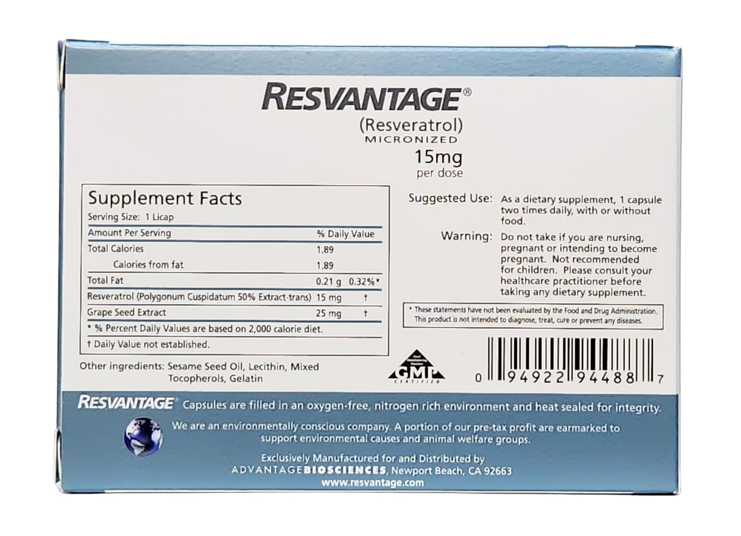 Resvantage Resveratrol Capsule 1
