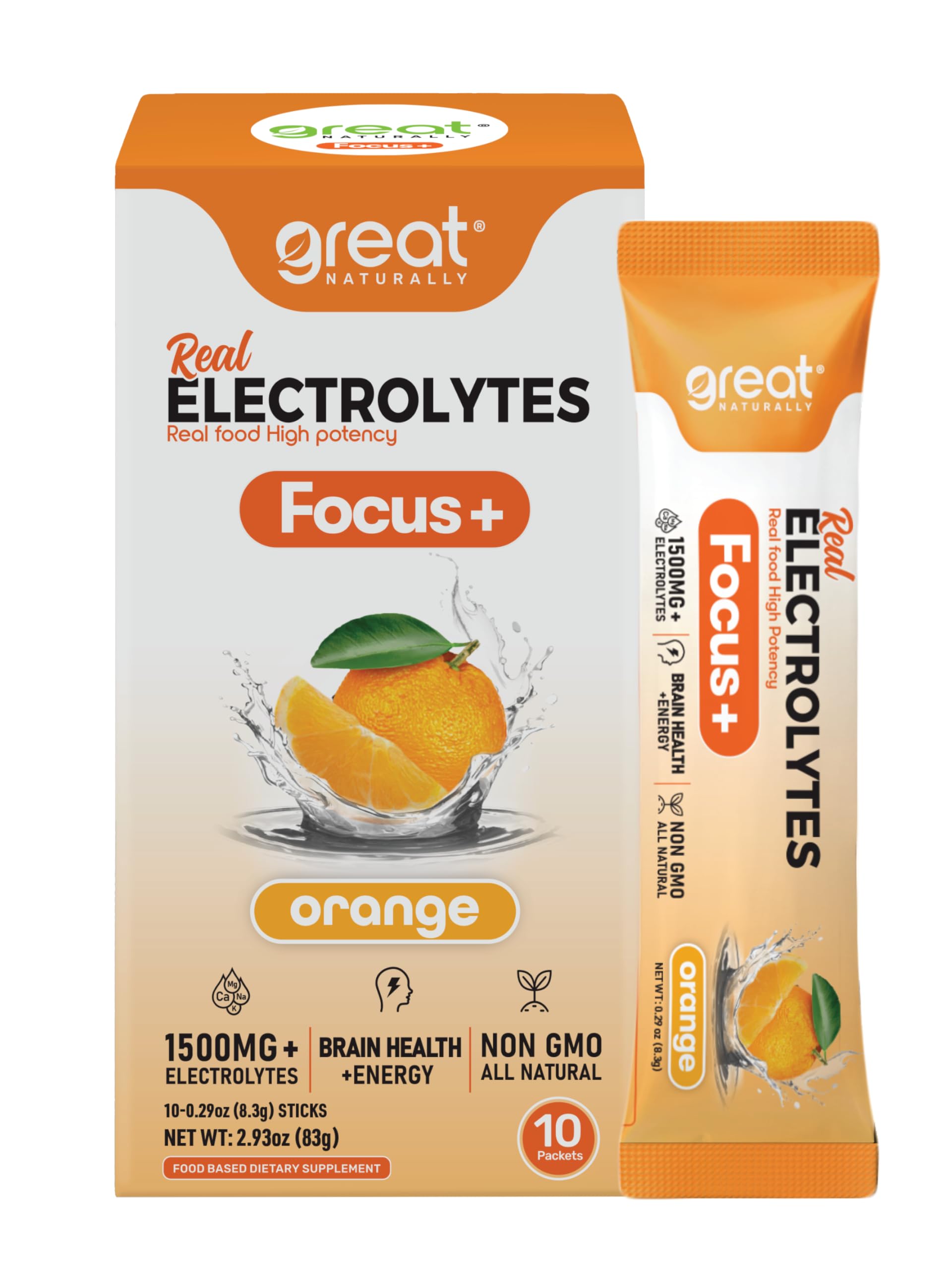 Great Naturally Focus+ Nootropic Electrolyte Powder 2.93 oz