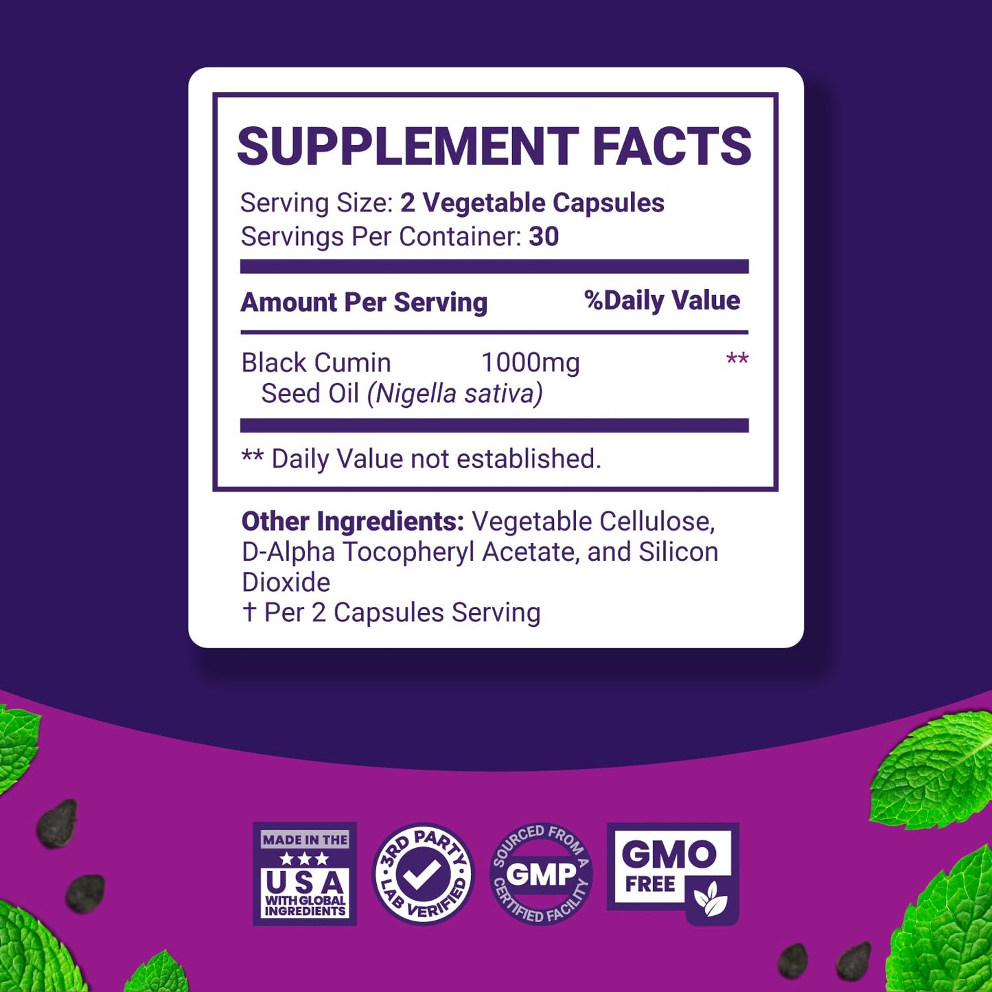 Phytoral Black Seed Oil Capsules 60 Count