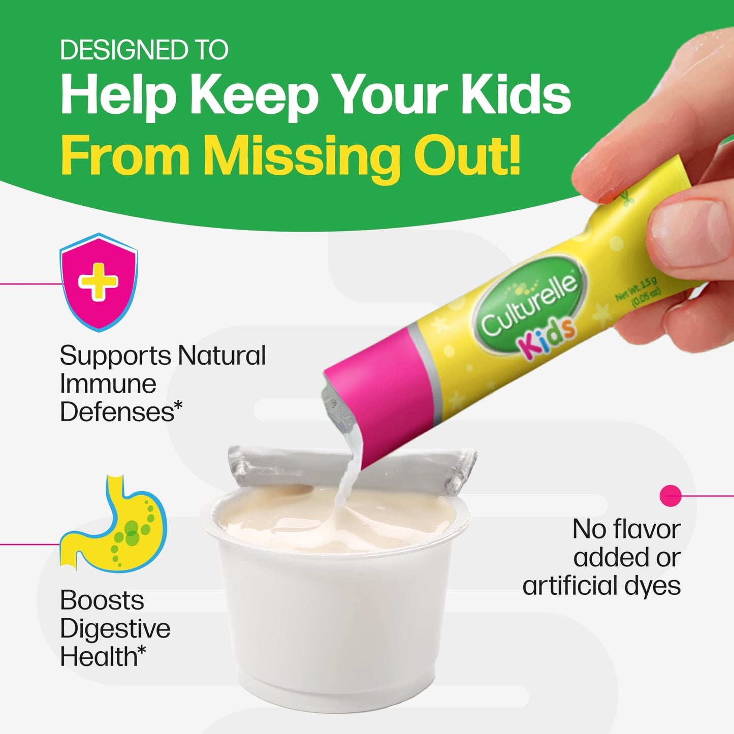 Culturelle Kids Daily Probiotic Packets Powder 30 Count