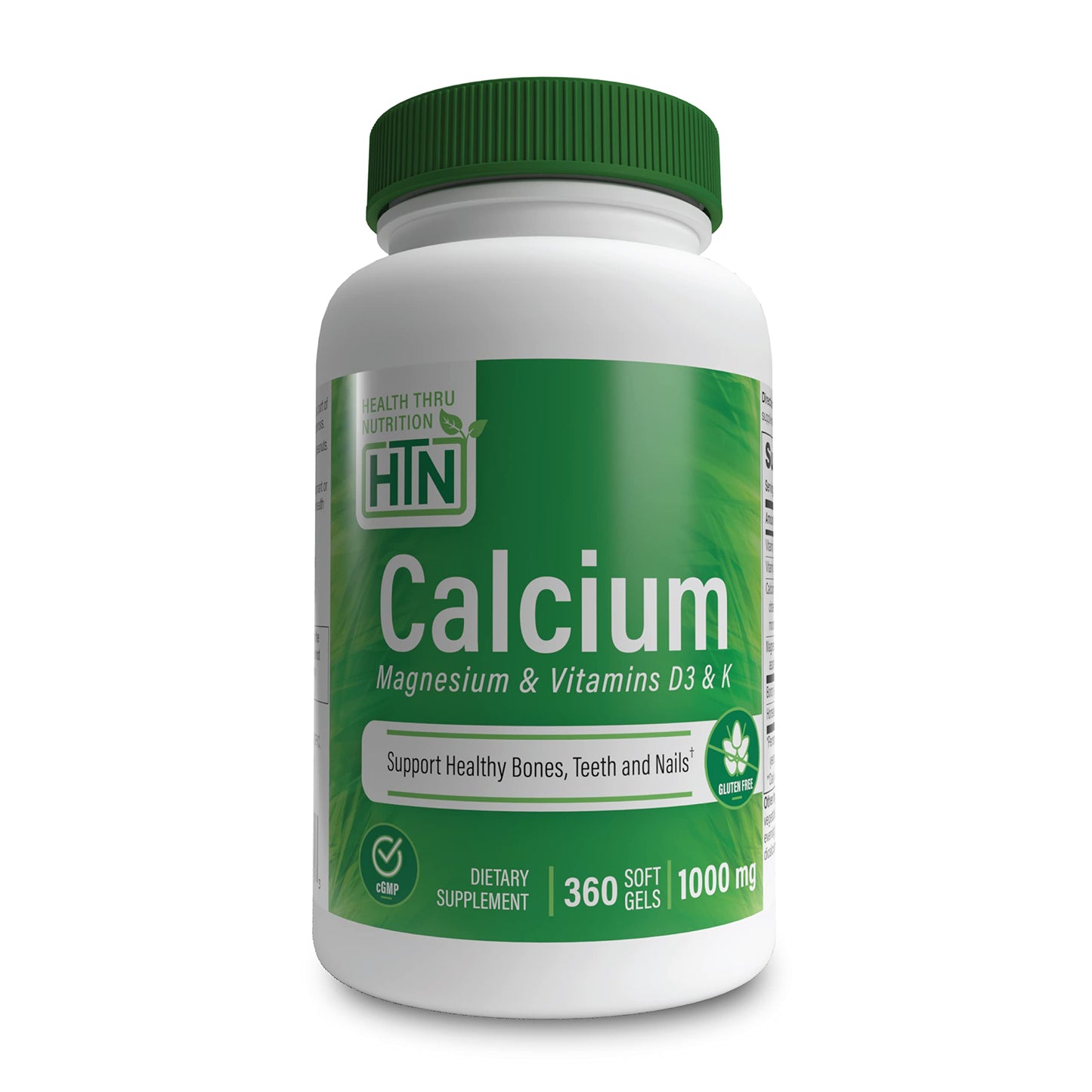 Health Thru Nutrition Calcium 1000mg and Magnesium 400mg with Vitamin D3 & K Softgels 360