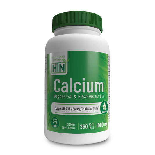 Health Thru Nutrition Calcium 1000mg and Magnesium 400mg with Vitamin D3 & K Softgels 360