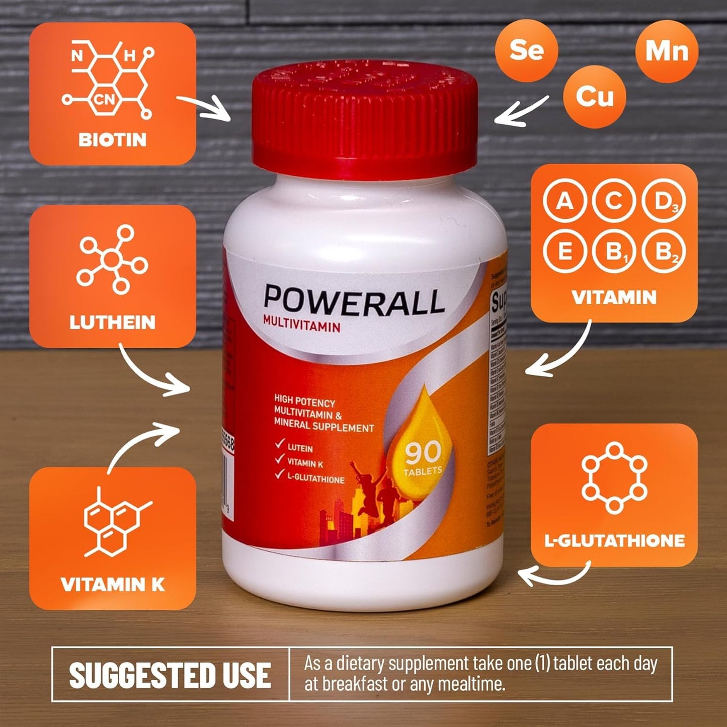 Basic Brands Powerall Multivitamin Tablets 180 Count