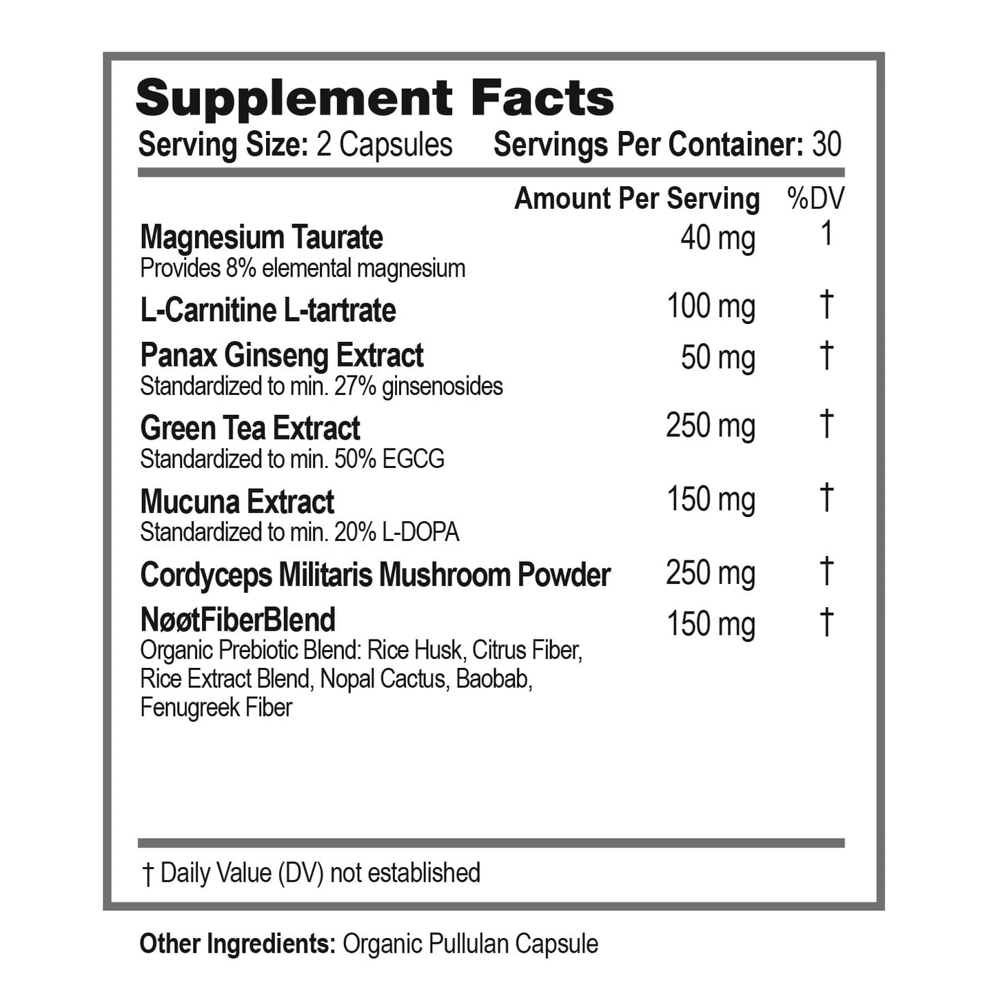 NØØT Noot Pre Workout 60 Capsules