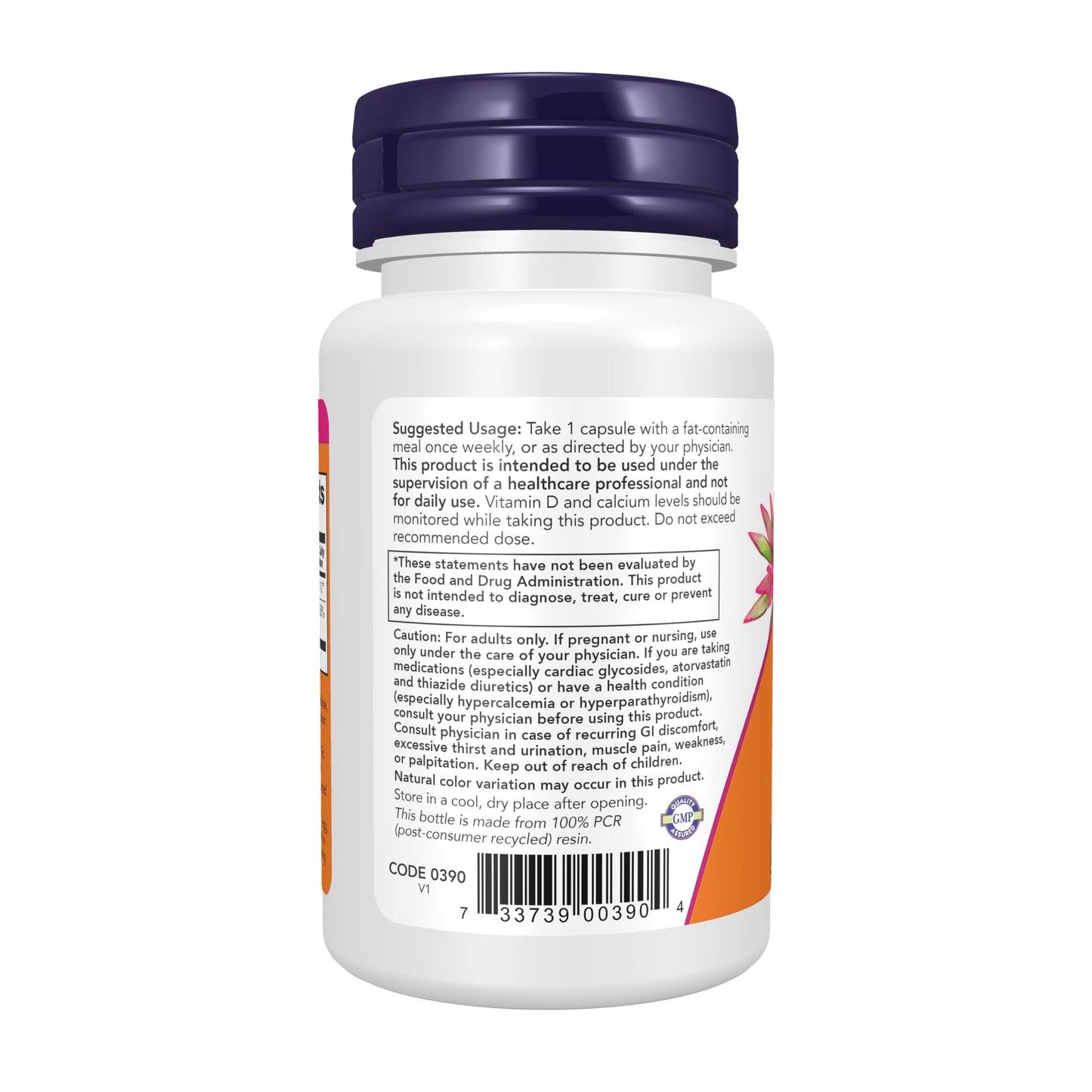 NOW Foods Vitamin D3 50,000 IU Max Potency, 15 Capsules
