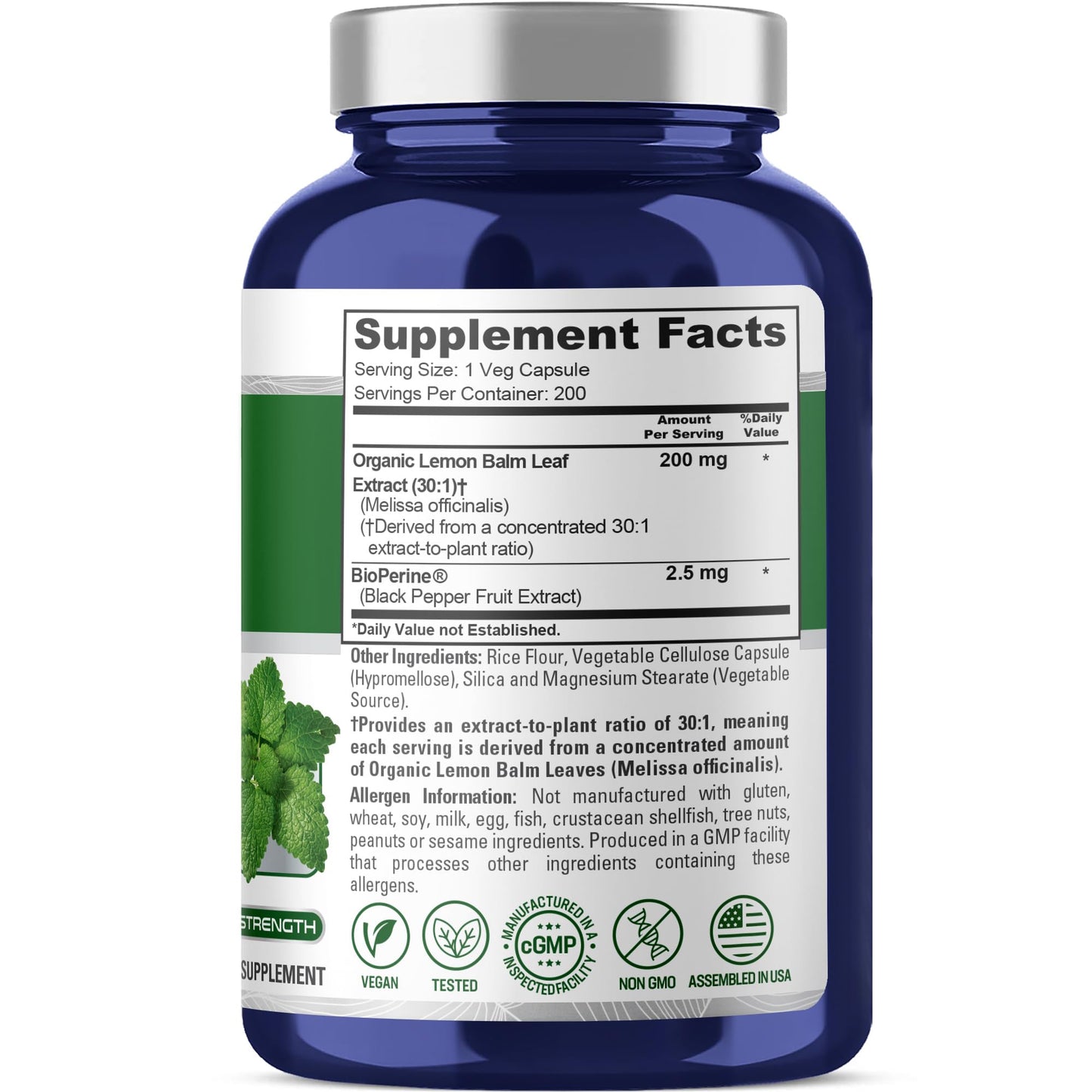 NusaPure Lemon Balm Capsules 200