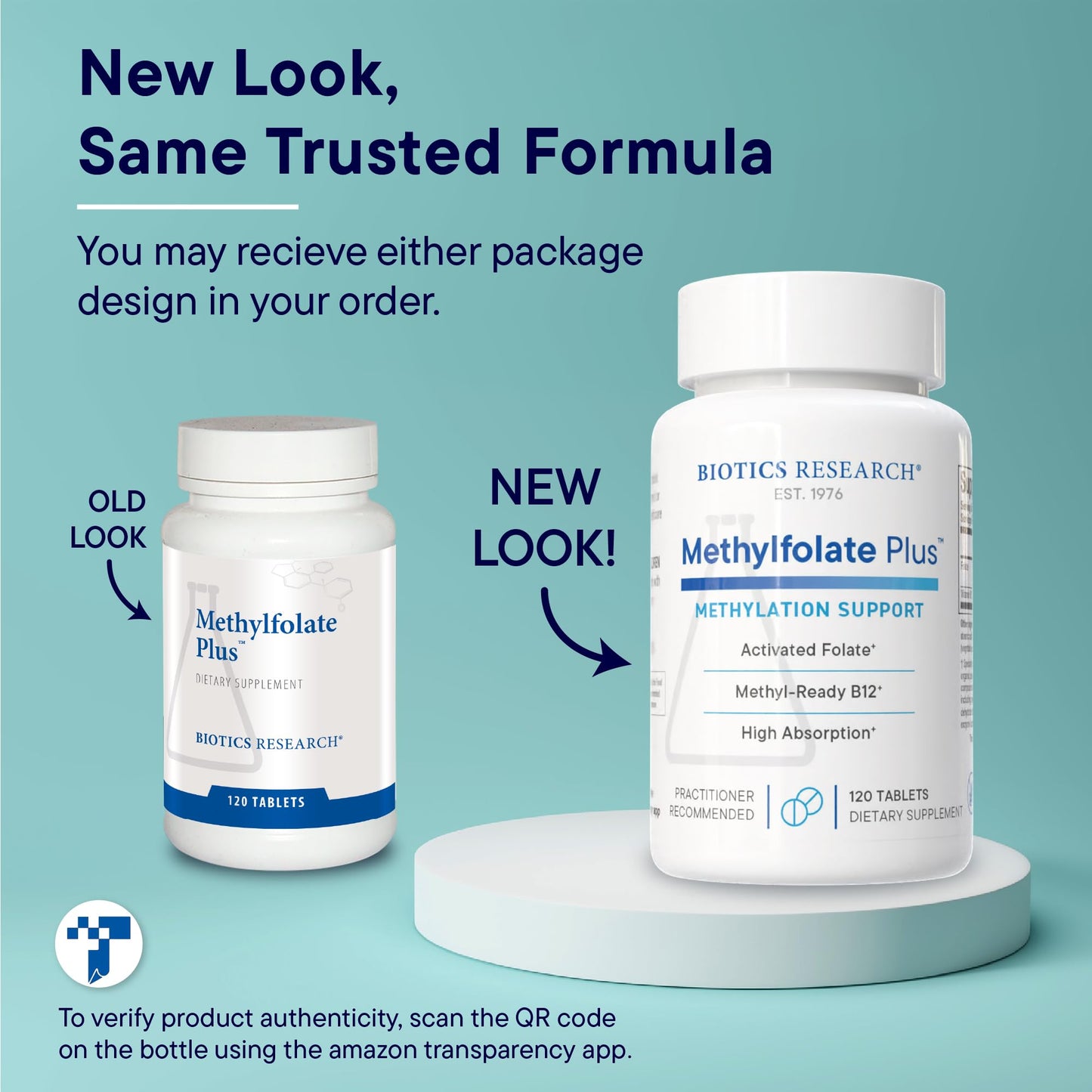 Biotics Research METHYLFOLATE Plus Methylfolate, Bioactive Folate + B12, 120 Tablets