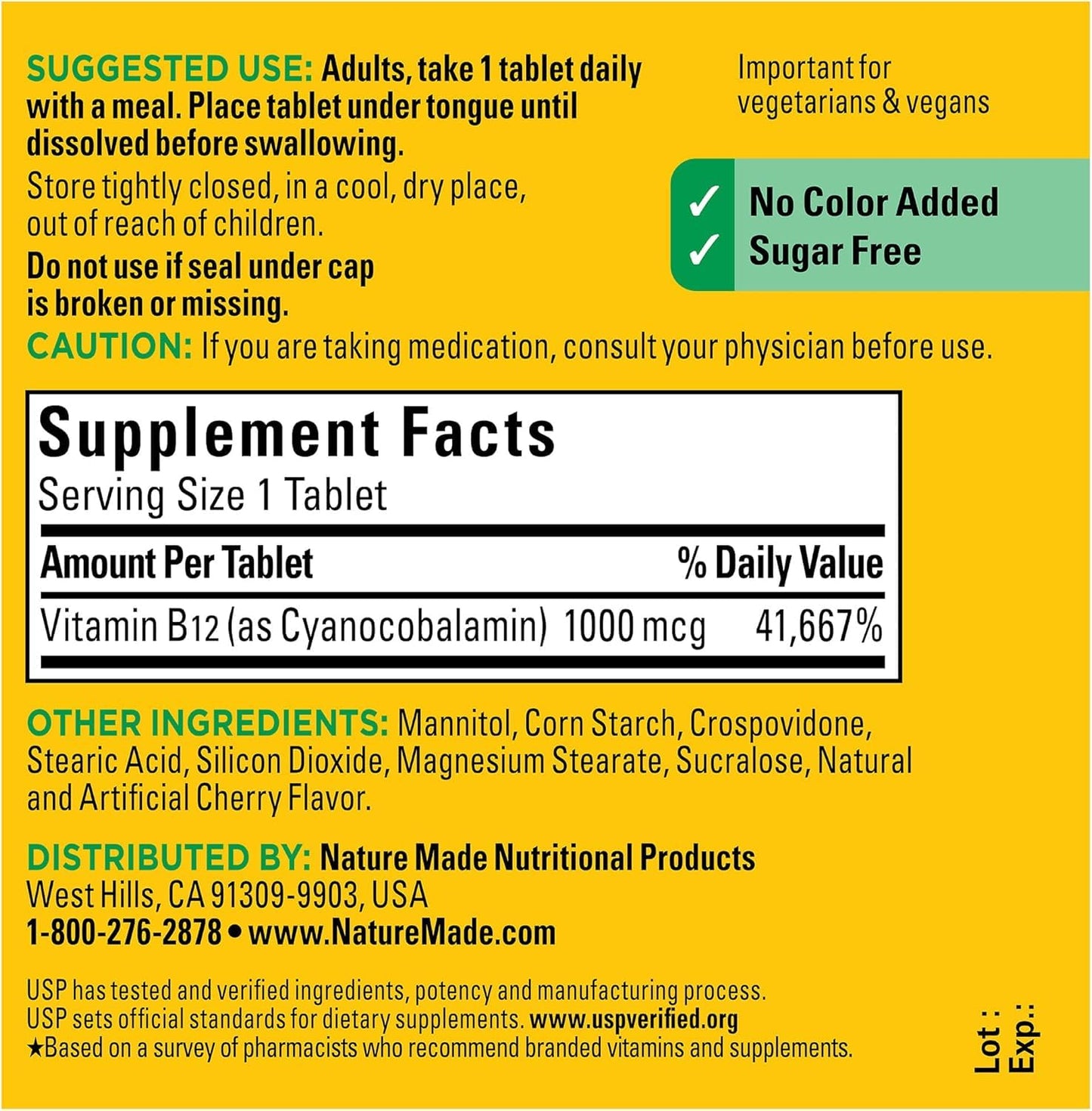 Nature Made Vitamin B-12 1000 MCG Lozenges, 150 Count