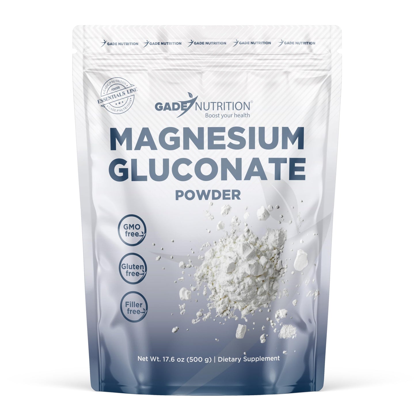 GADE NUTRITION BOOST YOUR HEALTH Pure Magnesium Gluconate Powder, 17.6 oz