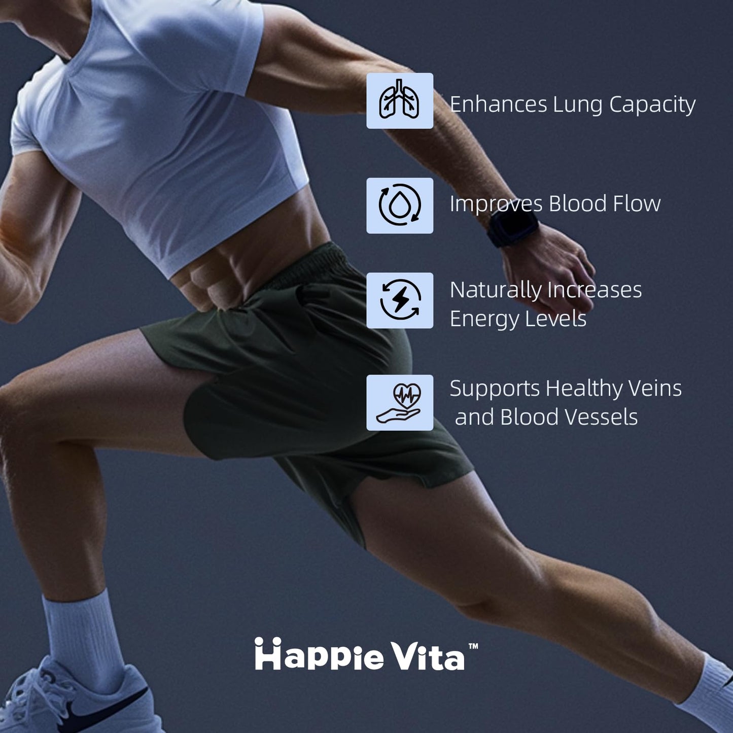 HappieVita Nitric Oxide Booster Capsule, 90 Capsules