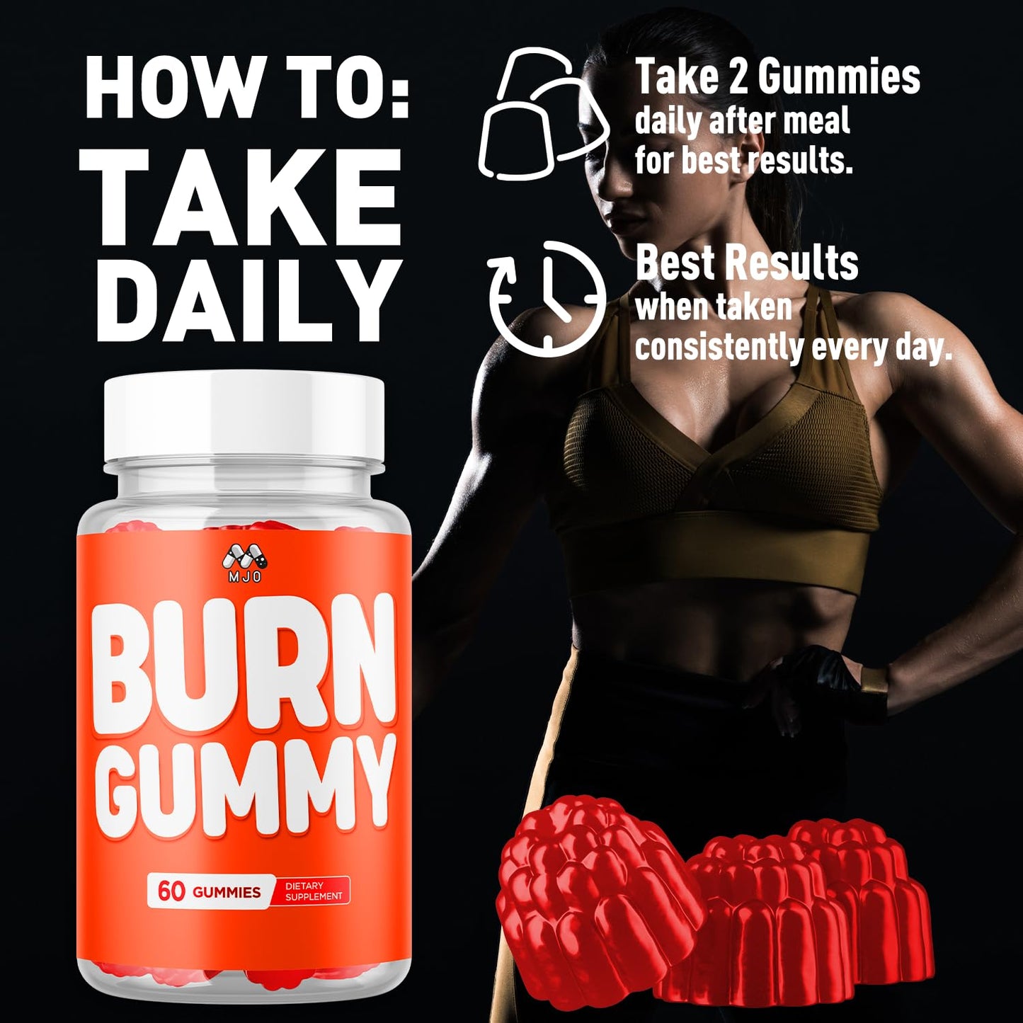 MJO Burn Gummy Weight Management Gummies Chewable 60 Gummies