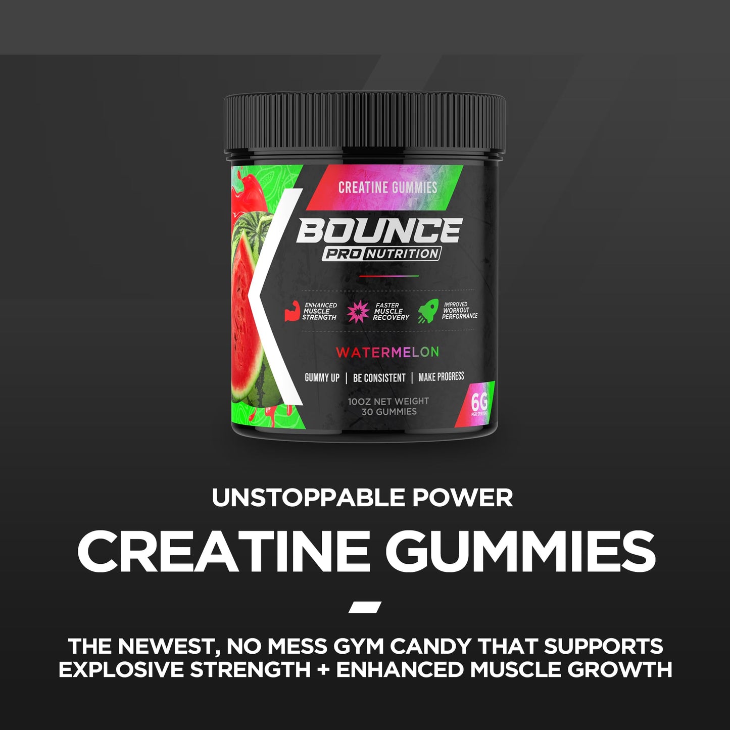 Bounce Pro Creatine Monohydrate Gummies 30 Count