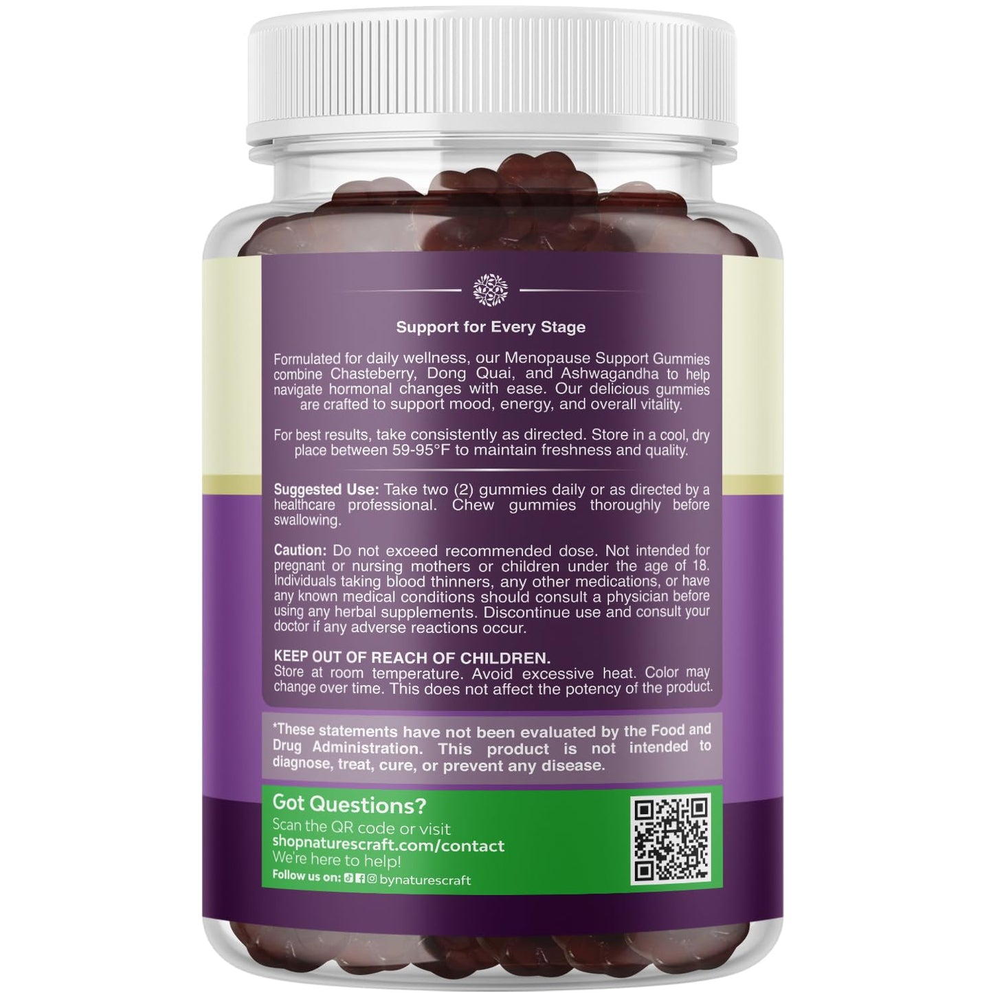 Natures Craft Womens Menopause Gummy with Dong Quai and Ashwagandha, 60 Count