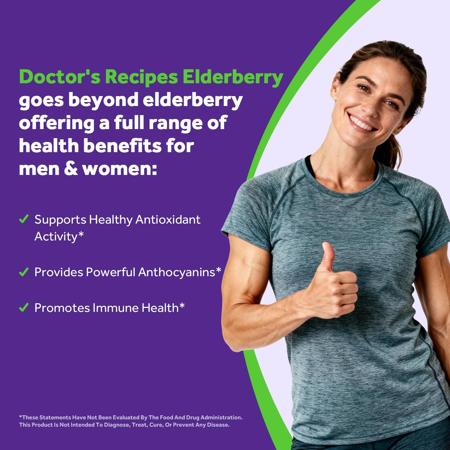 Doctor's Recipes Elderberry Extract with Vitamin C and Zinc, Extra Strength Sambucus Extract for Immune Support, 90 Capsules