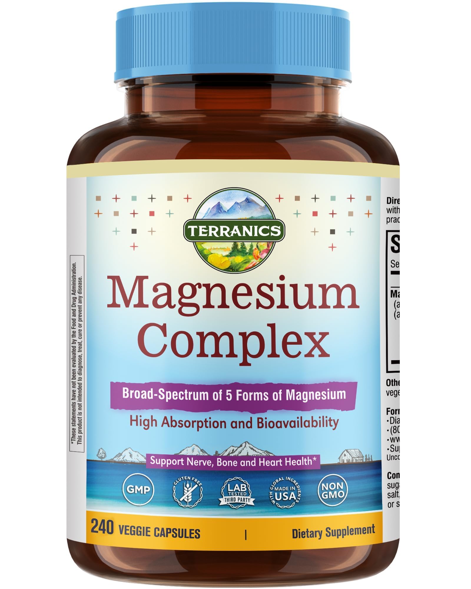 Terranics 5 in 1 Magnesium Complex for Women Men Capsules 240
