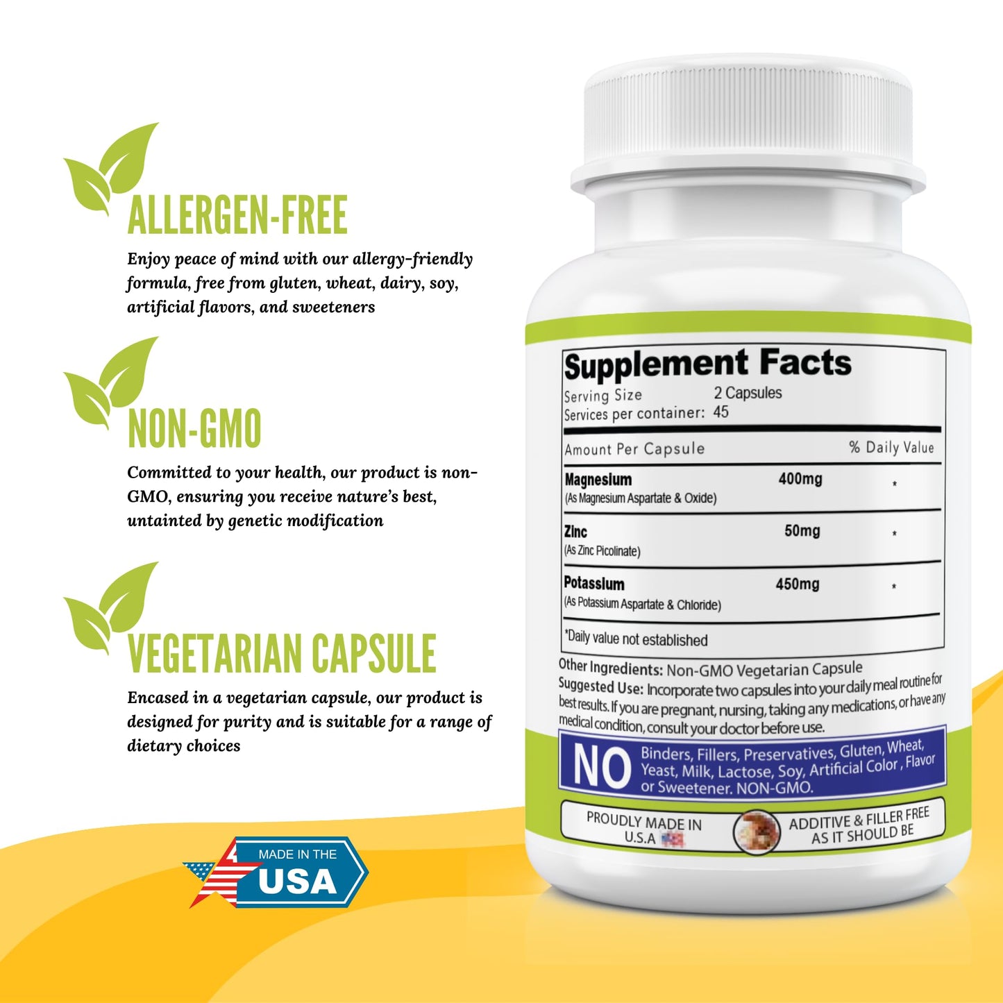 AND GIVE US TODAY OUR DAILY Potassium Magnesium + Zinc Supplement Capsules, 90 Capsules