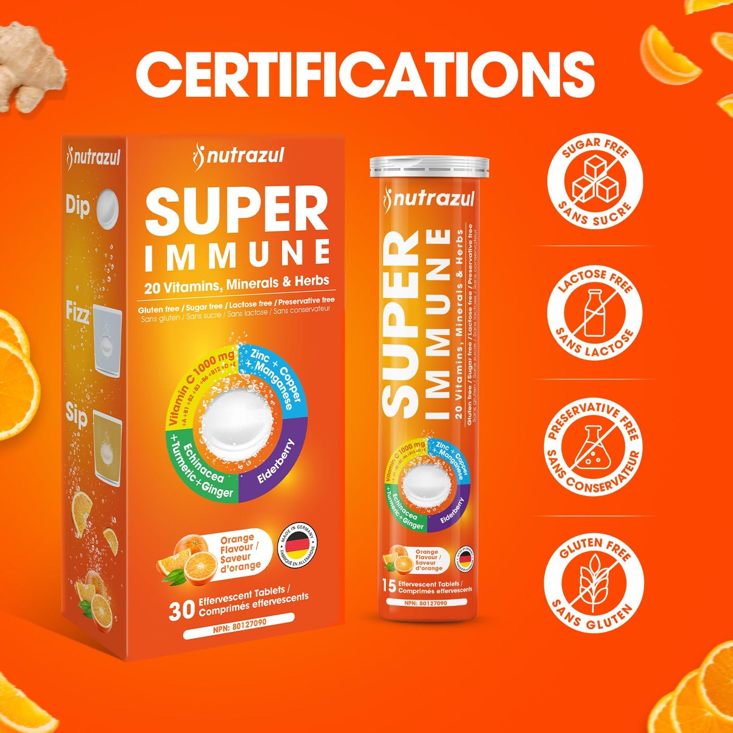 Nutrazul Super Immune Effervescent Tablets 30 Count