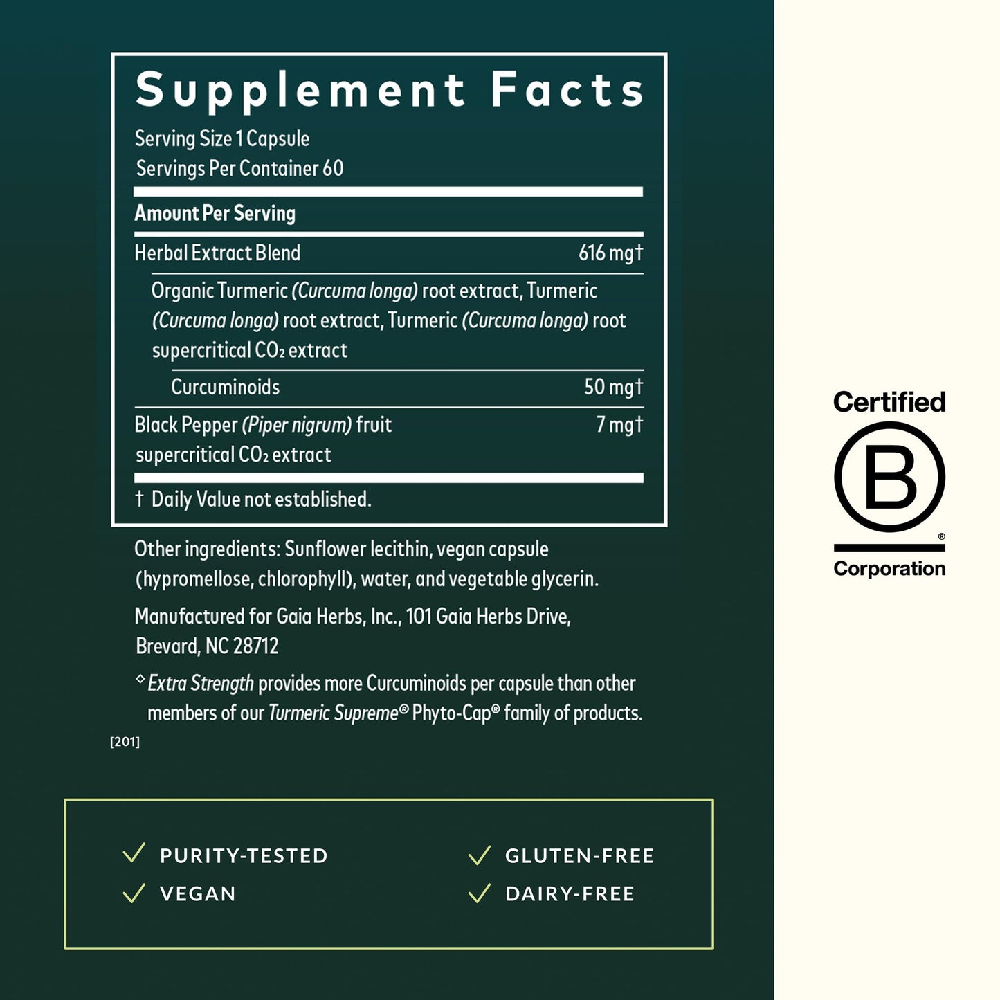 Gaia Herbs Turmeric Supreme Extra Strength Capsule, 60 Count