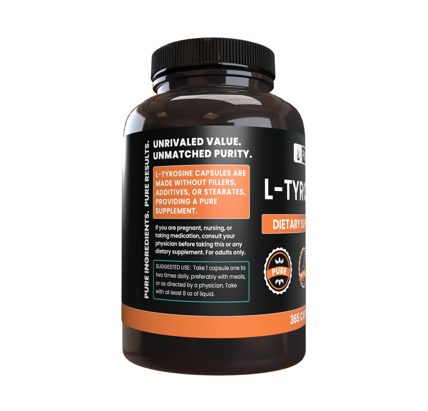 PURE ORIGINAL INGREDIENTS L-Tyrosine and Magnesium Citrate Bundle, Capsules, 2-Pack