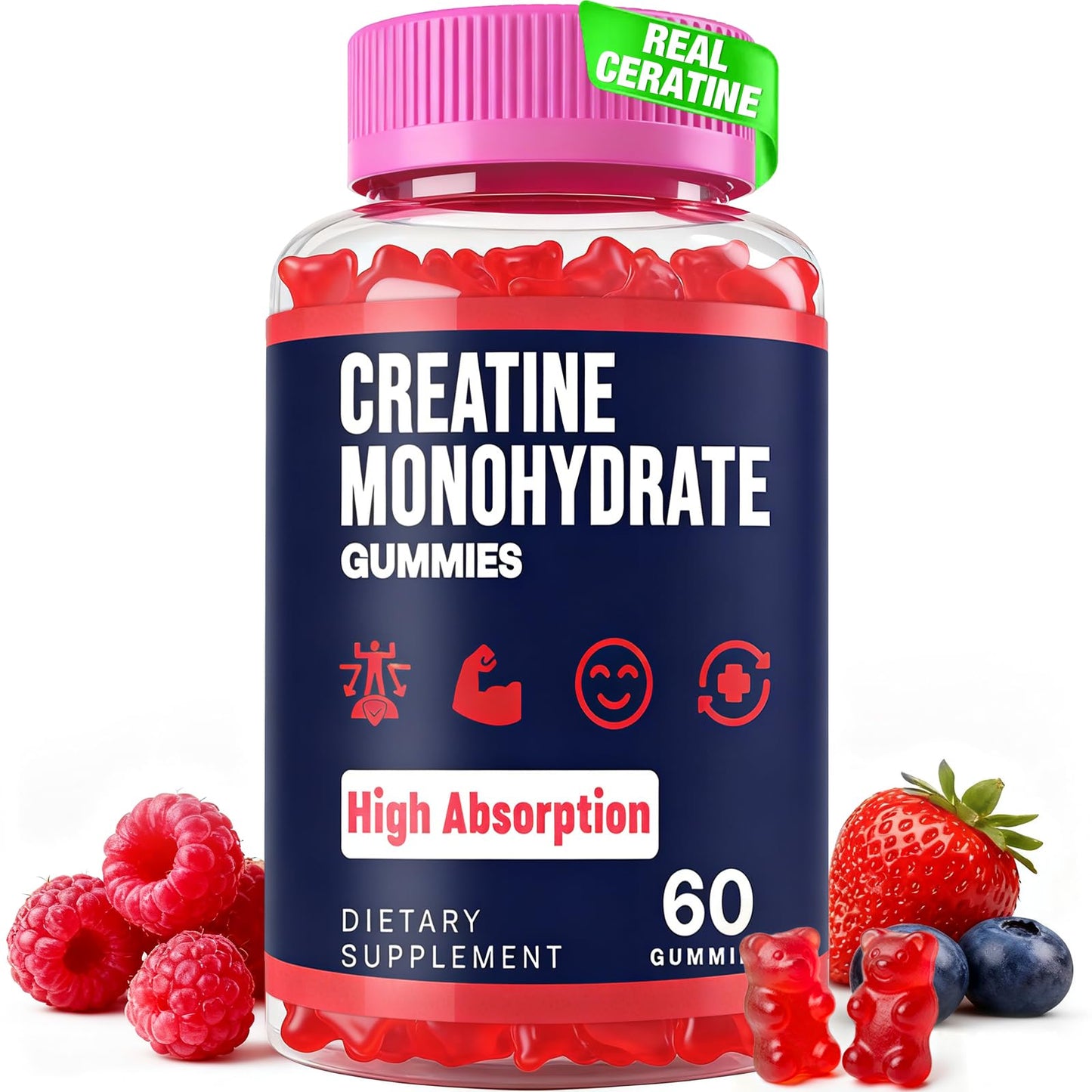 Trupretty Creatine Monohydrate Gummies, 60 Count