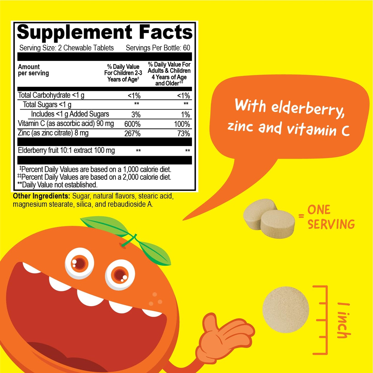 VitaWorks Kids Elderberry with Zinc and Vitamin C Immune Support Chewable 120 Chewables