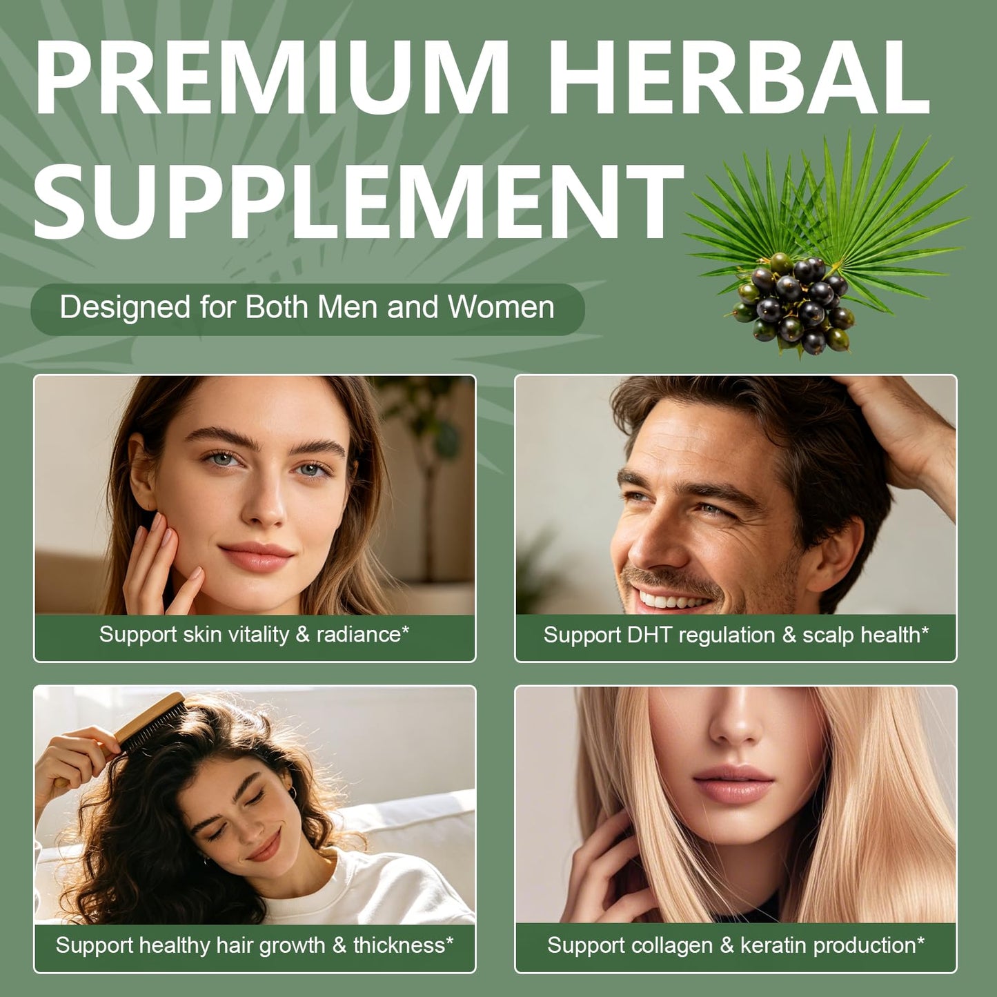 Gaennch Saw Palmetto for Men with Pumpkin Seed Oil Prostate Health Softgels, 300 Count
