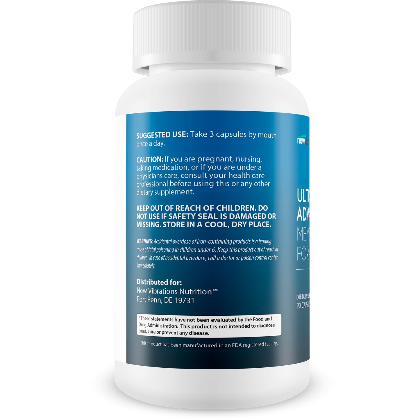 New Vibrations Nutrition Ultra Advanced Memory Formula Capsules 90 Count