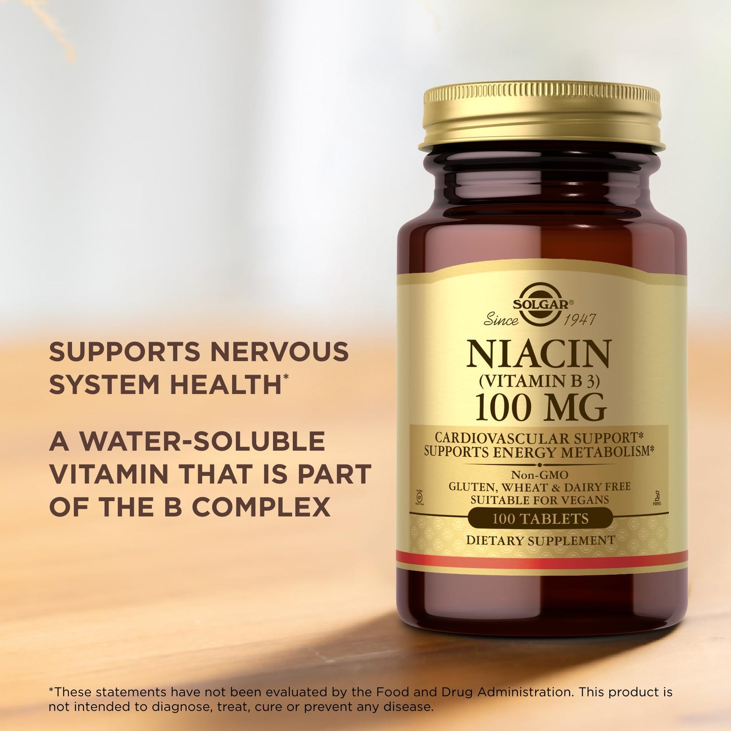 Solgar Niacin 100mg Tablet, 100 Tablets