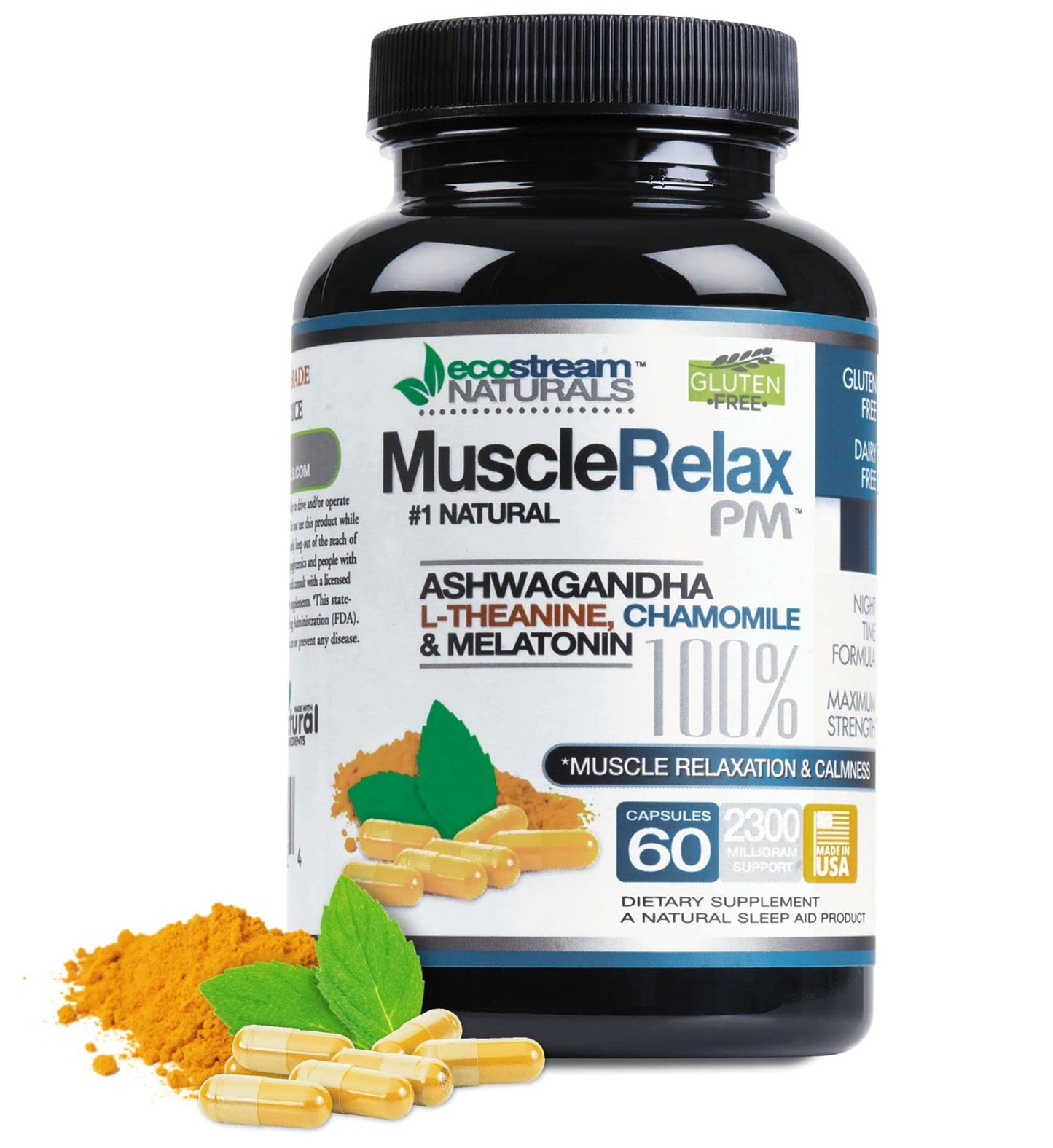 ecostream Naturals Natural Night-Time Support Muscle Relax PM Capsules, 60 Count