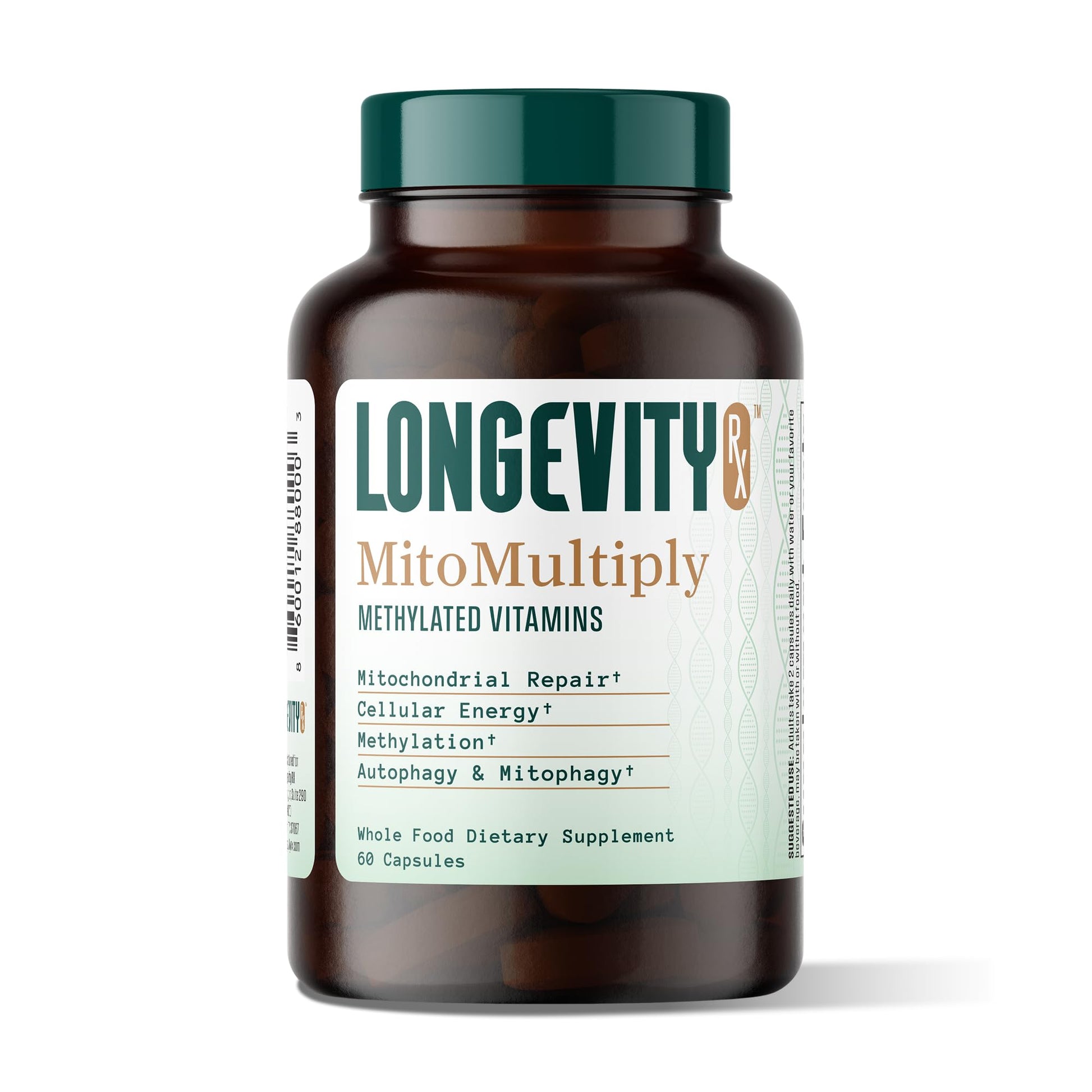 Longevity Rx MitoMultiply – Mitochondrial Support with Glutathione, SOD, Catalase, NADH, Bacillus Subtilis – Boosts Cellular Energy, Absorption, Bioavailability, Capsules, 60 Count