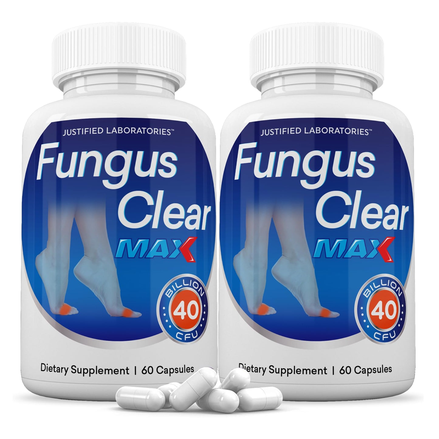 Justified Laboratories Fungus Clear Max Capsules, 60 Count (Pack of 2)