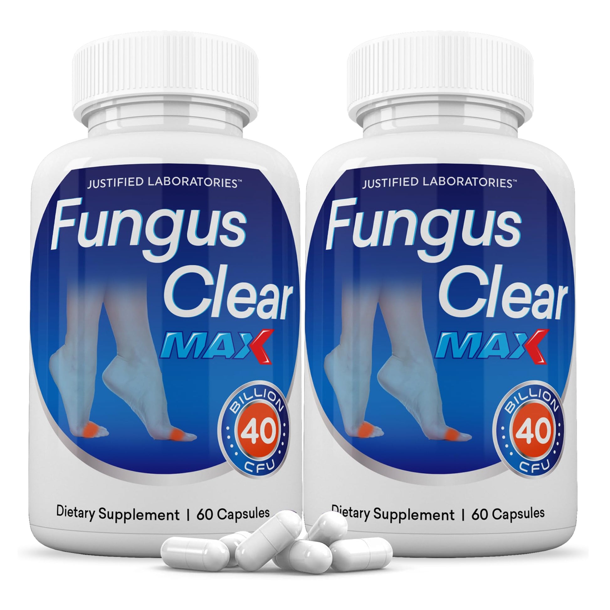 Justified Laboratories Fungus Clear Max Capsules, 60 Count (Pack of 2)