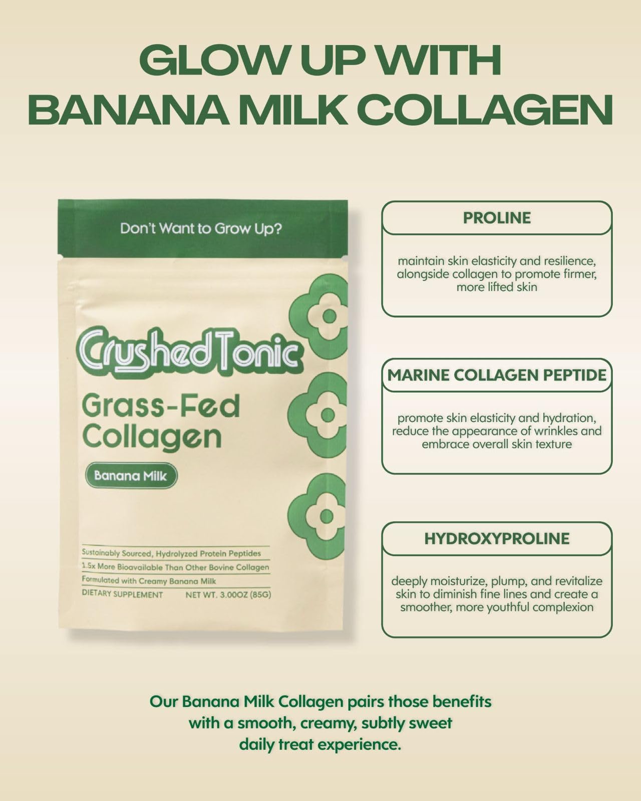 Crushed Tonic Korean Beauty Collagen Powder 1.76 oz
