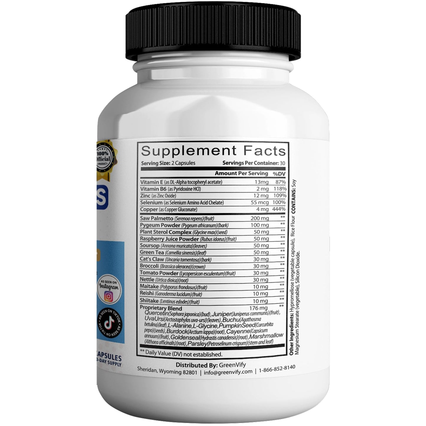 GREENVIFY Prostate SOS Max Supplement Capsules, 60 Count